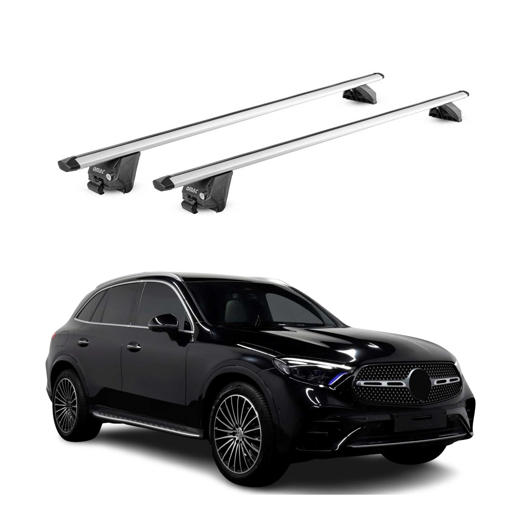 Roof Rack Cross Bars for Mercedes GLC Class X254 2023-2026 Aluminium Grey 2 Pcs