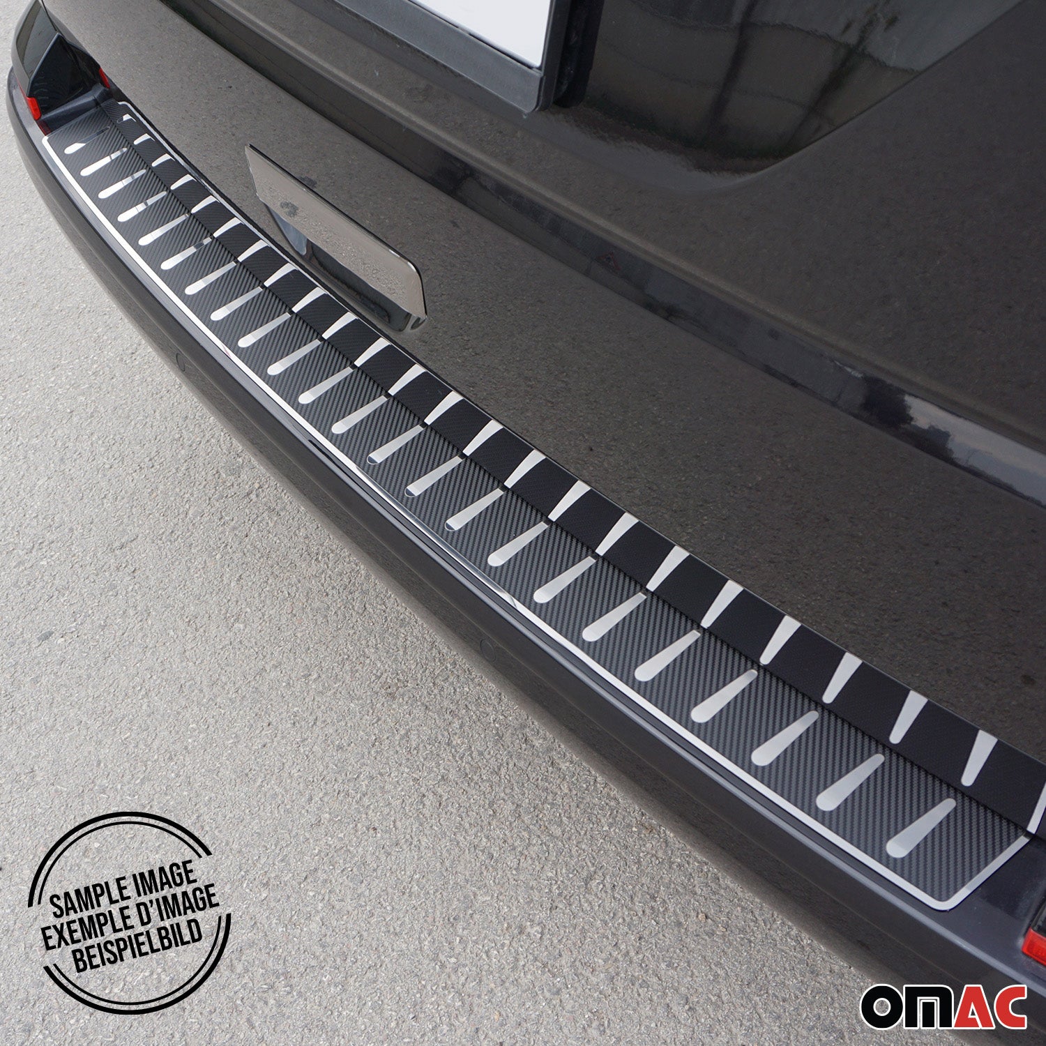 2016-2024 Mercedes Metris Rear Bumper Guard Carbon Foiled & Stainless Steel Silver