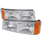 2002-2007 Chevy Silverado/Avalanche Bumper Lights Chrome Housing/Clear Lens