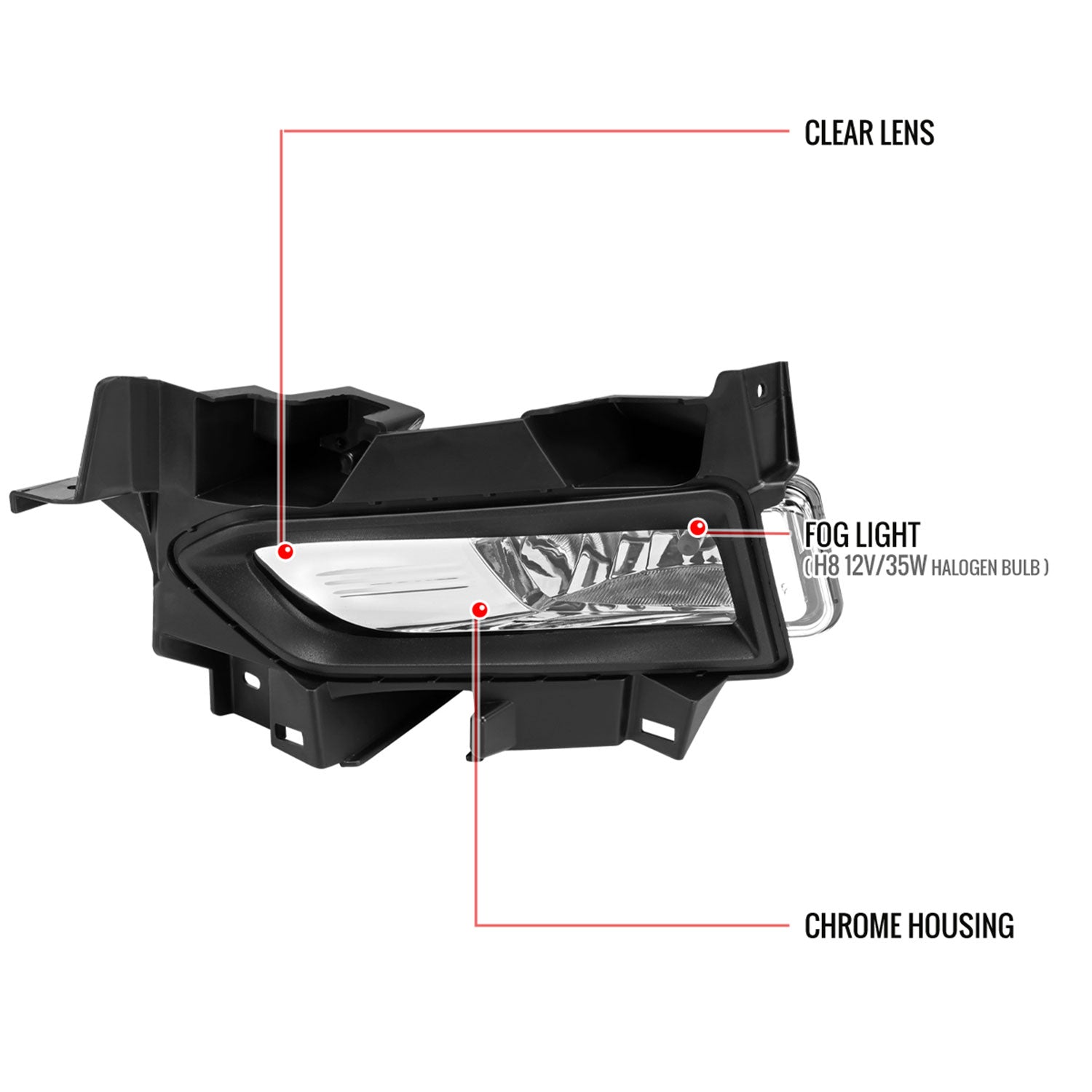 2020-2022 Nissan Versa H8 Fog Lights Kit Chrome Housing/Clear Lens