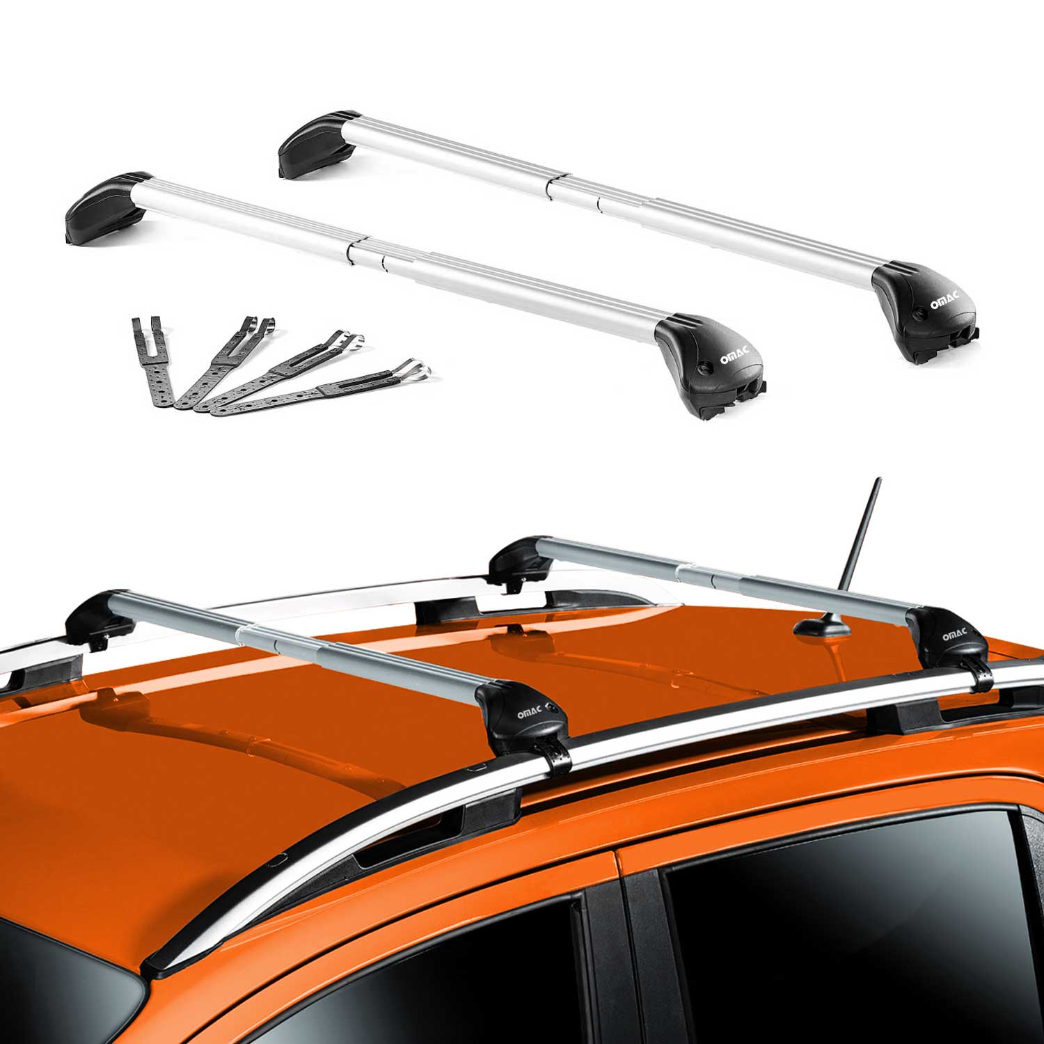 Roof Rack Cross Bars Carrier for Volvo V60 I Cross Country 2016-2018 Alu Grey 2x