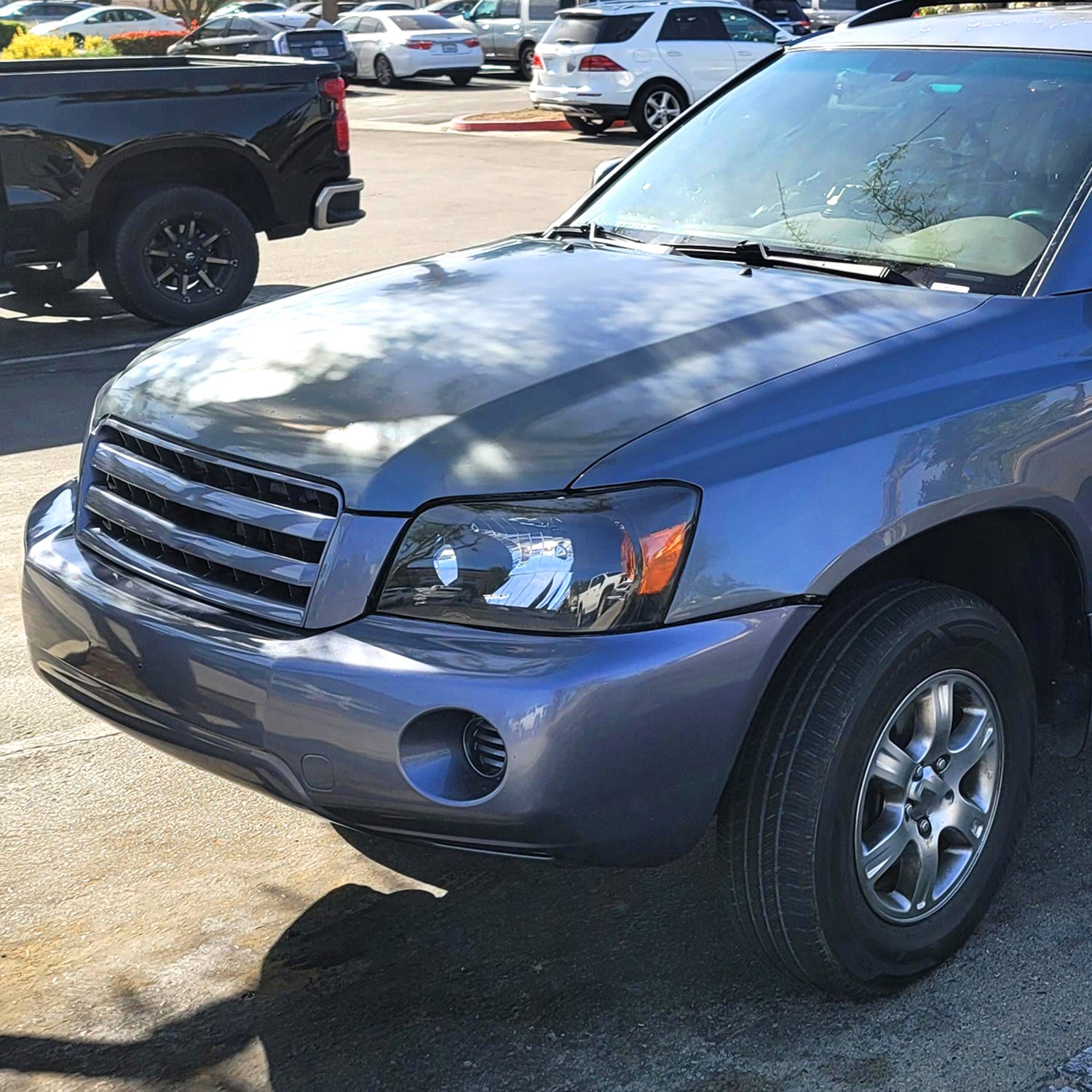 2004-2007 Toyota Highlander Factory Style Headlights Matte Black/Clear Lens