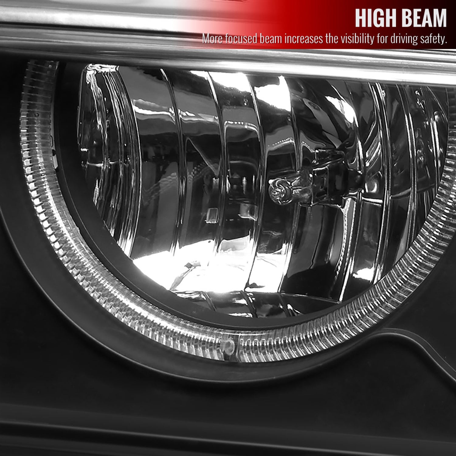 1998-2004 Chevy S10 Blazer Dual Halo Projector Headlights Bumper Lights Black