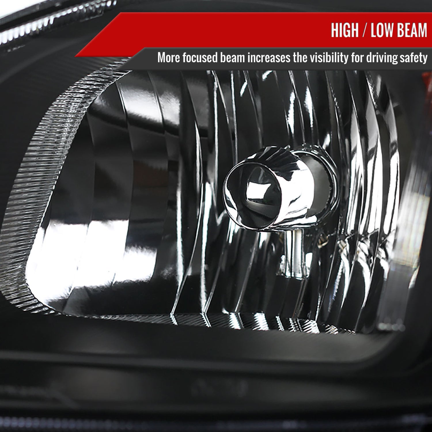 2005-2010 Chevy Cobalt Pontiac Pursuit Factory Crystal Headlights Matt Black