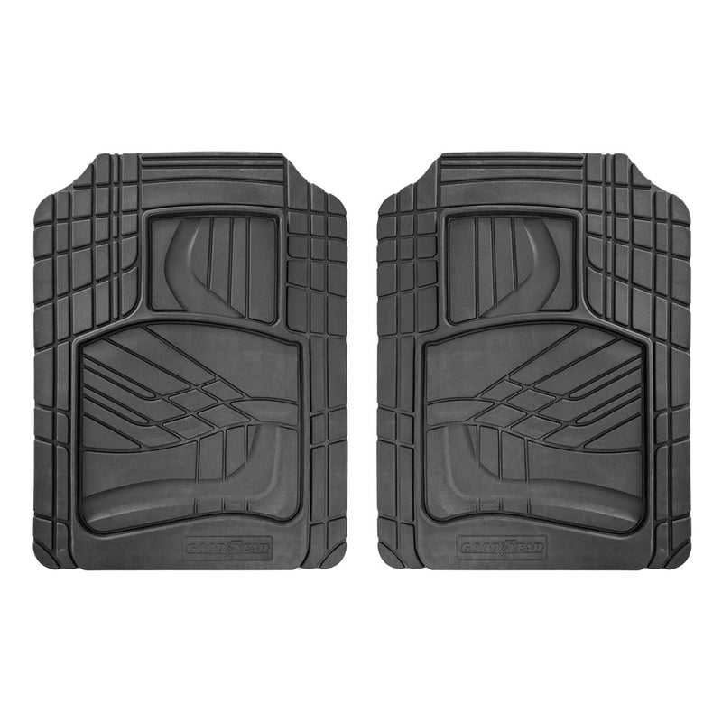 Goodyear Floor Mats Cars Trucks SUV Black All Season Heavy Duty Rubber 2Pcs