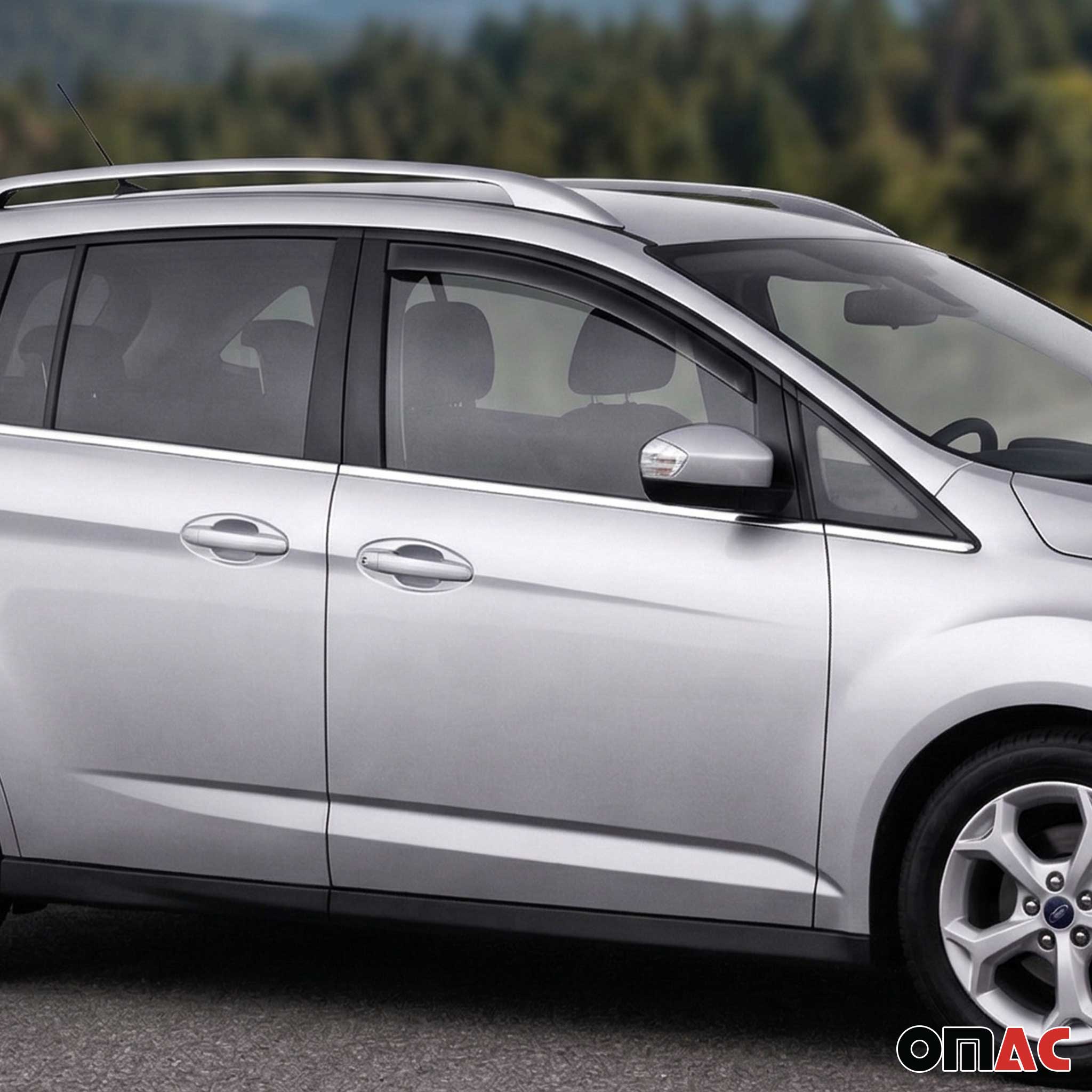 2013-2018 Ford C-Max Window Visor Vent Rain Deflector 2Pcs Smoke