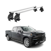 2019-2026 Chevrolet Silverado 1500 2500 Roof Rack Cross Bars Silver