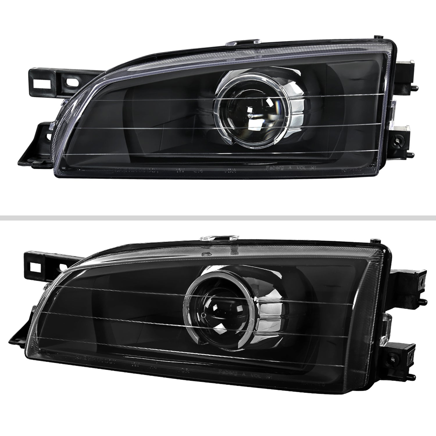 1995-2001 Subaru Impreza Retro Style Projector Headlights Matte Black/Clear