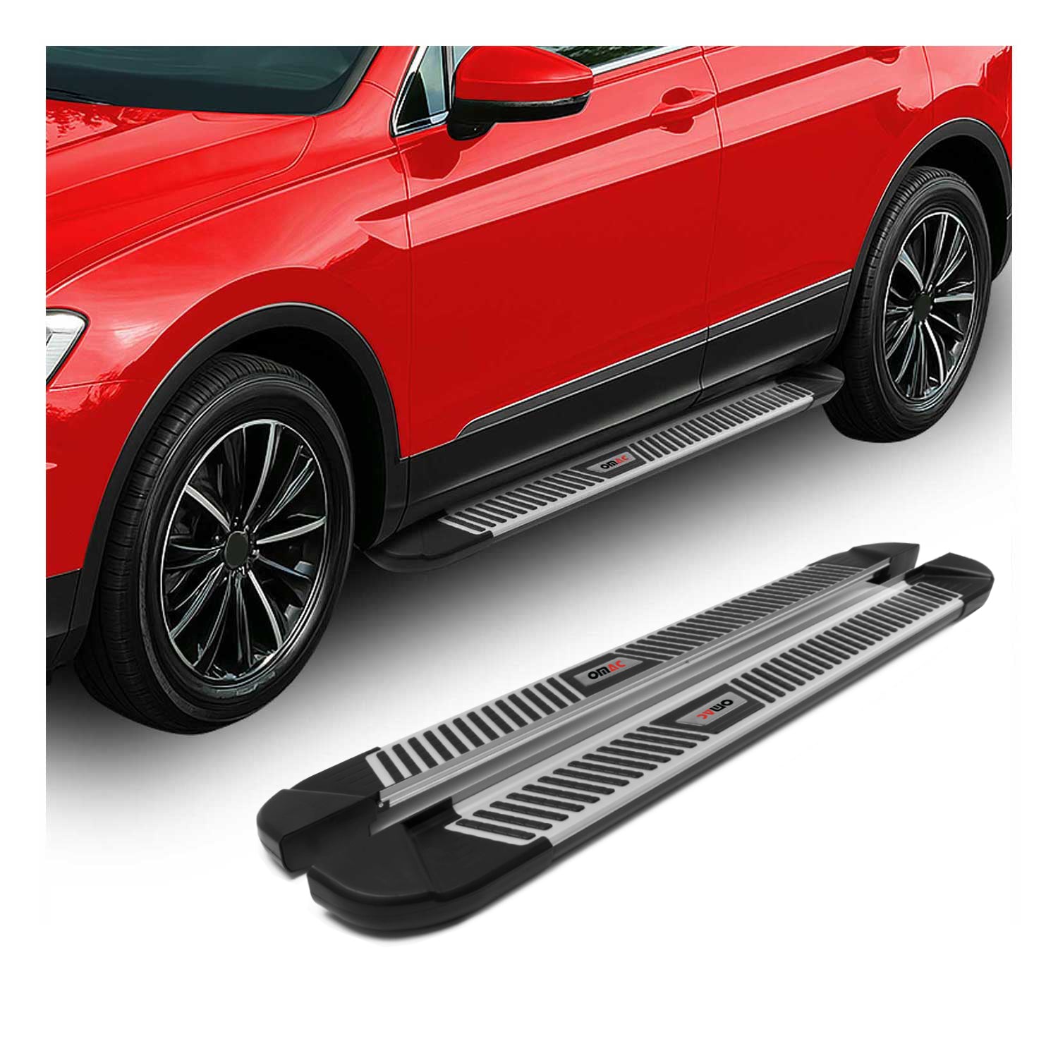 Side Step Running Board for Volkswagen Tiguan 2018-2024 Aluminium Gray Black 2x