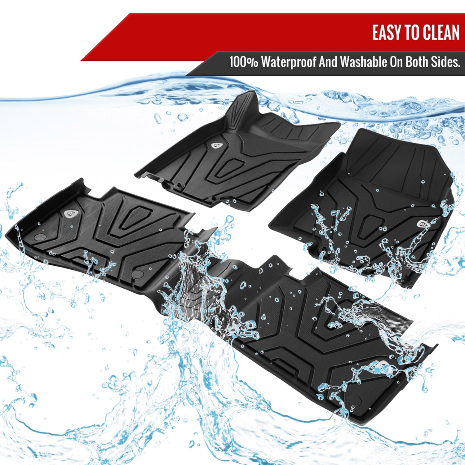 2014-2020 Nissan Rogue All Weather Floor Mats Liner TPE 3Pcs Black