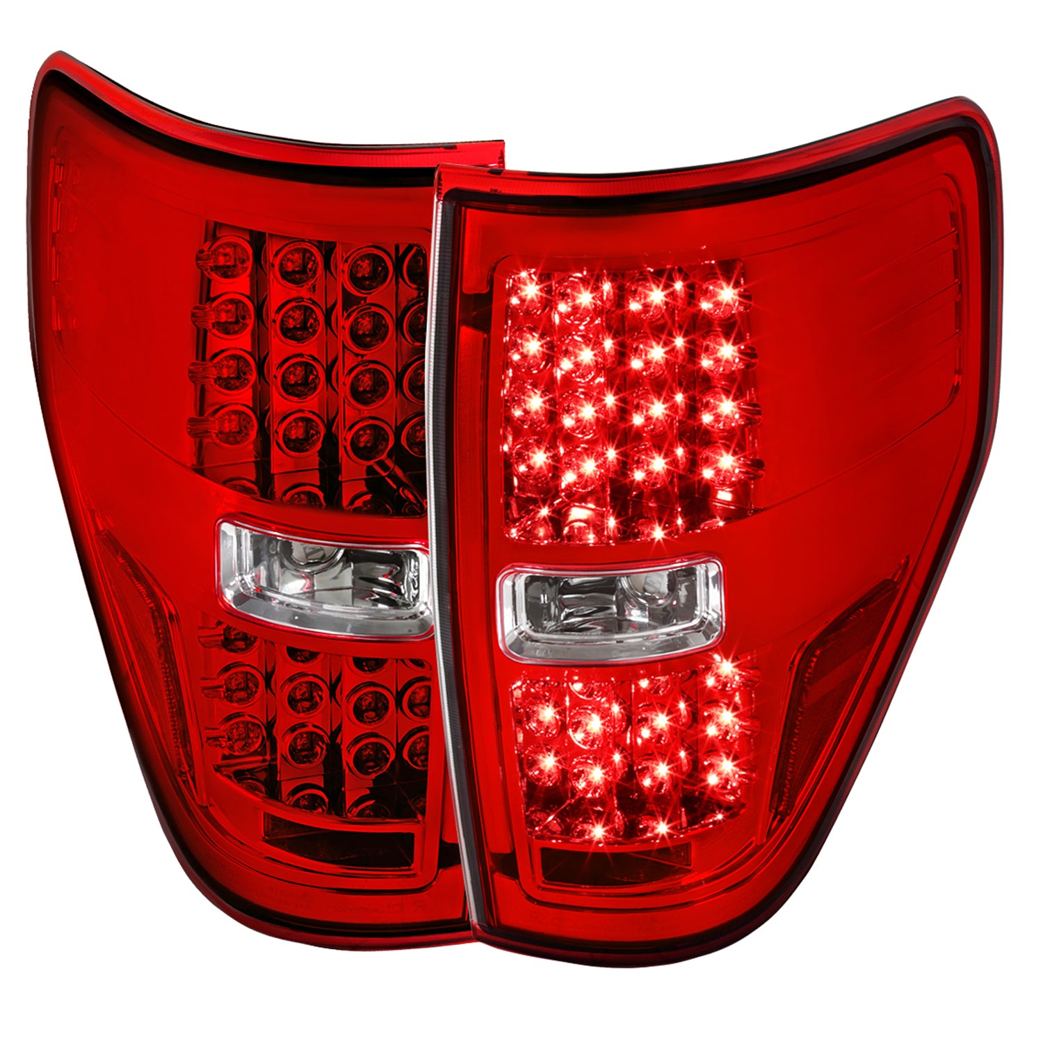2009-2014 Ford F-150 LED Tail Lights Chrome Housing/Red Lens