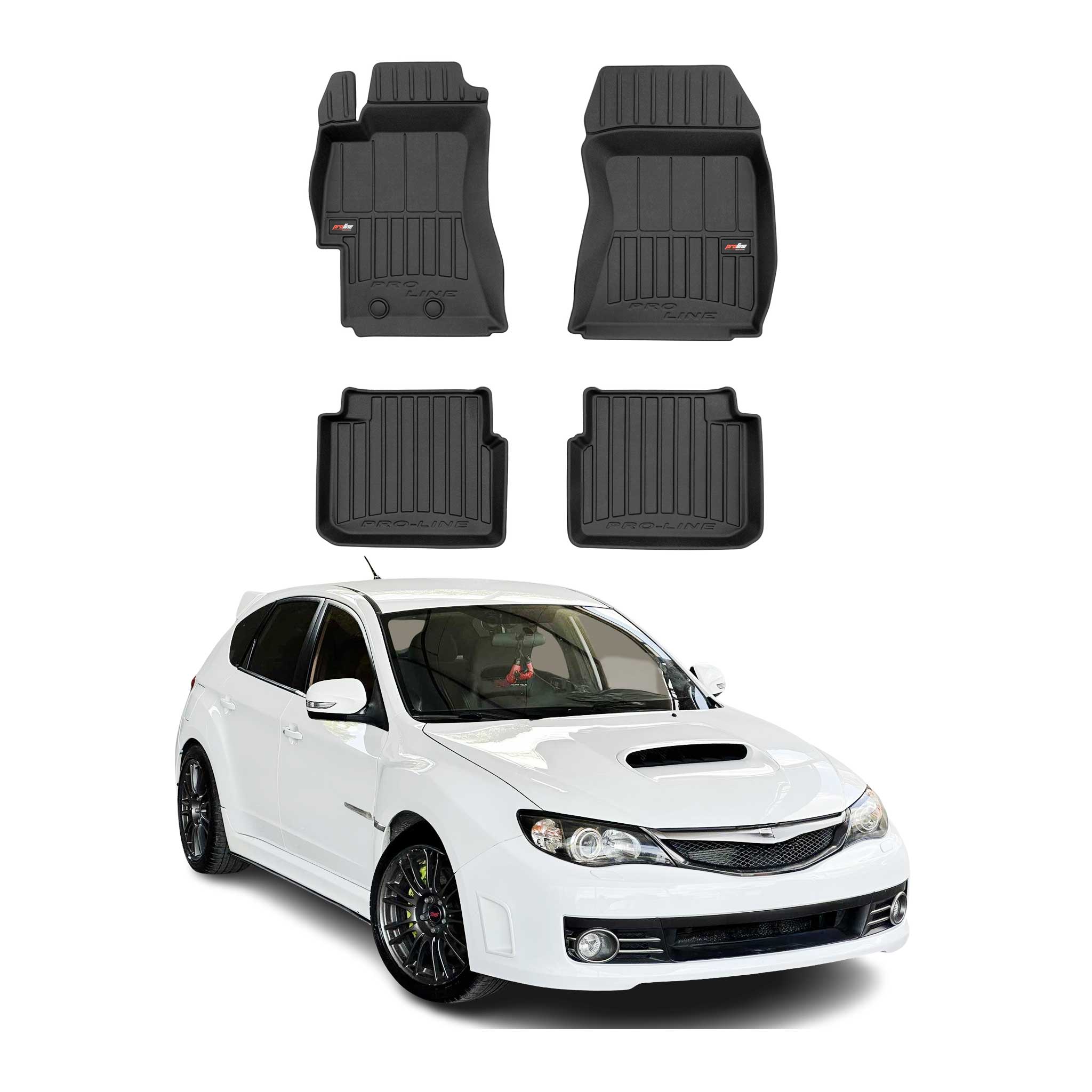 2008-2014 Subaru Impreza WRX Premium Floor Mats Liners Full Set All Weather Heavy Duty