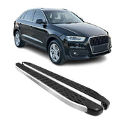 2013-2018 Audi Q3 / Q3 Quattro Running Boards Side Steps Silver & Black