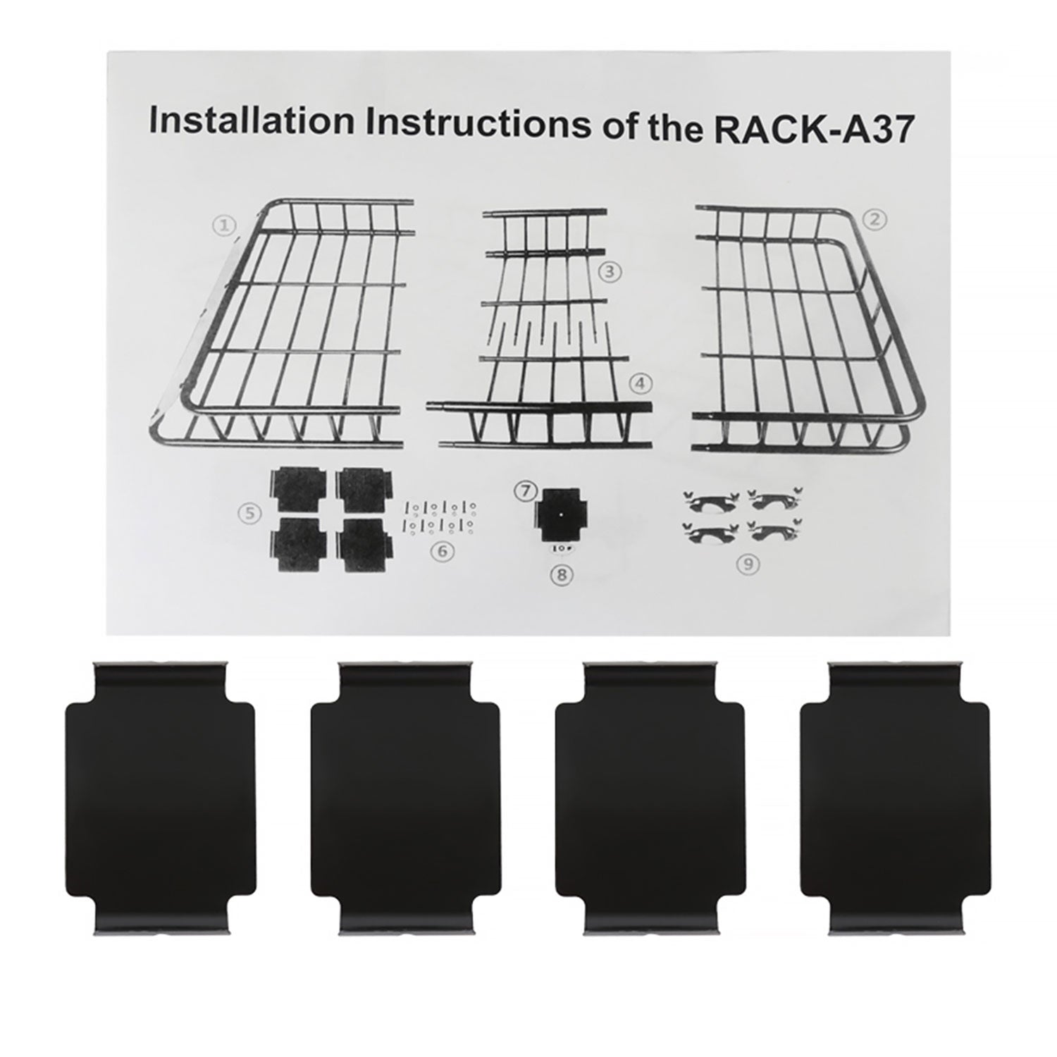 Universal Black Roof Rack Cargo Carrier w/ Extendable Luggage Hold Basket