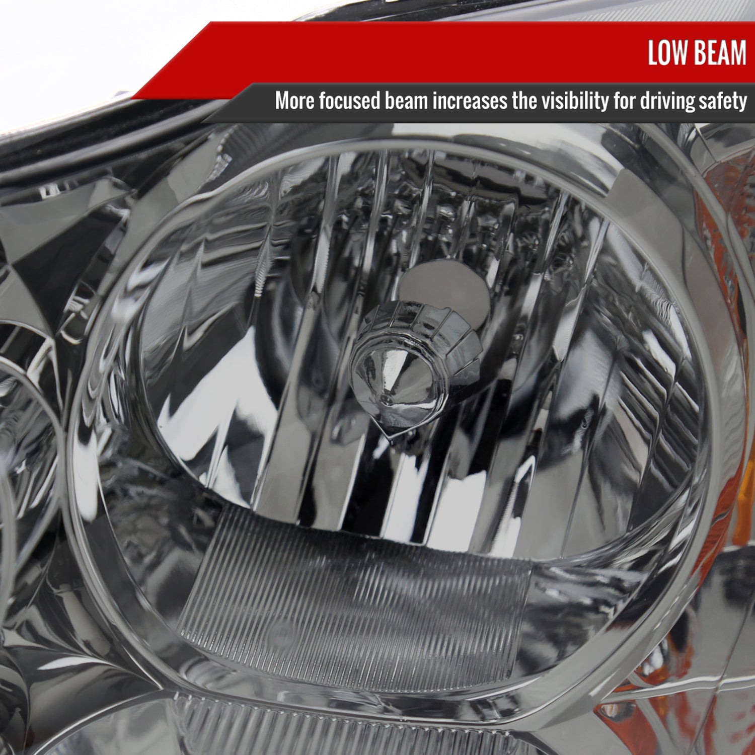 2003-2008 Toyota Corolla Factory Style Headlights Chrome/Light Smoke Lens