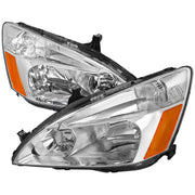 2003-2007 Honda Accord Factory Style Headlights w/Amber Reflector Chrome/Clear