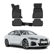 OMAC Floor Mats Liner for Bmw i4 2022-2026 Rubber TPE Black 4Pcs