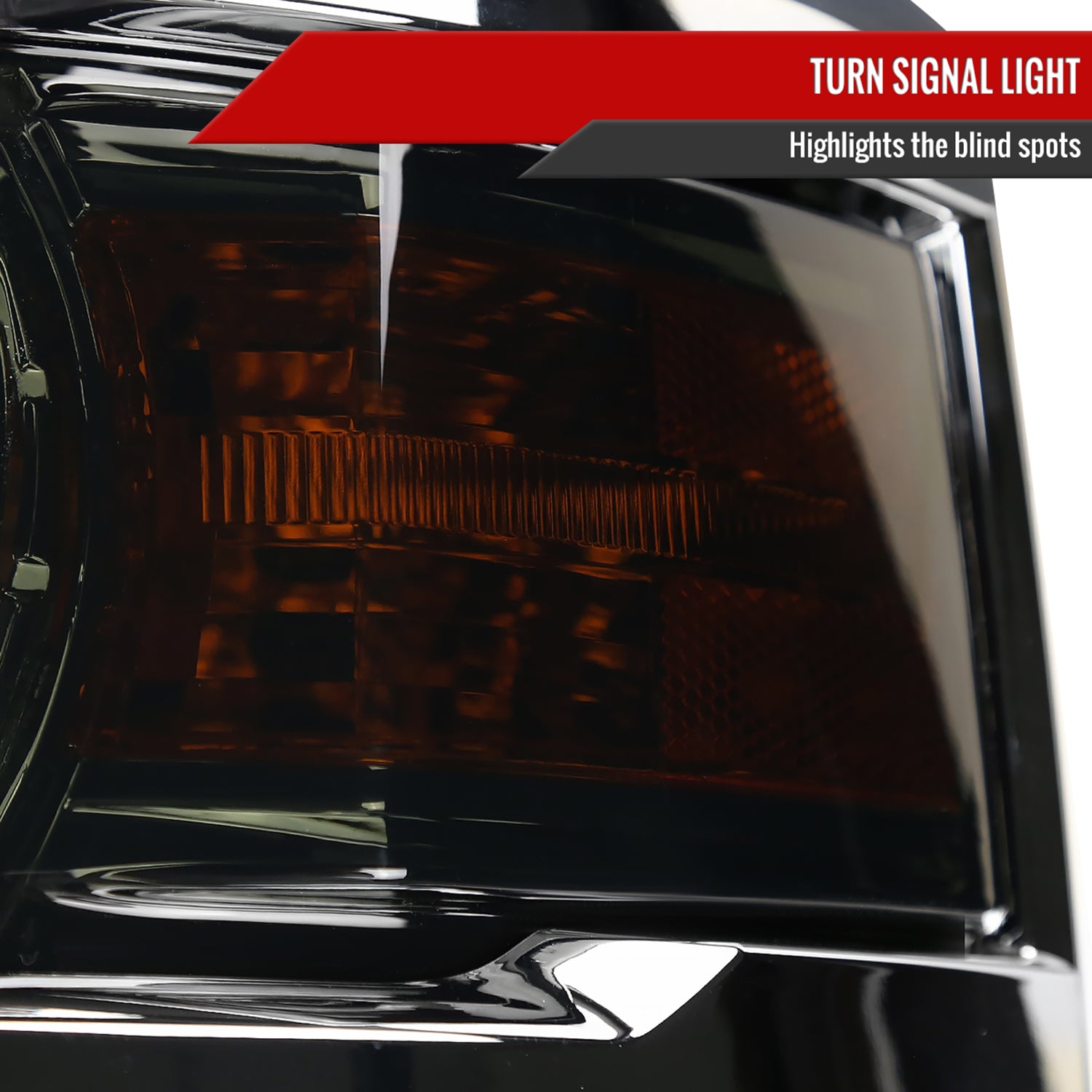 2014-2015 Chevy Silverado 1500 Projector Headlights Glossy Black/Smoke/Chrome