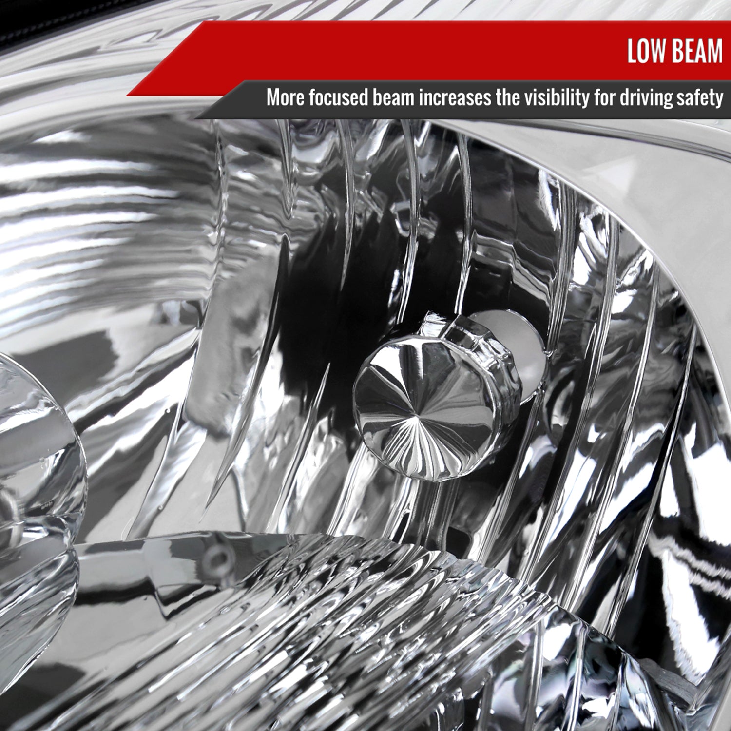 2004-2005 Toyota Sienna Factory Headlights w/Amber Reflector Chrome/Clear