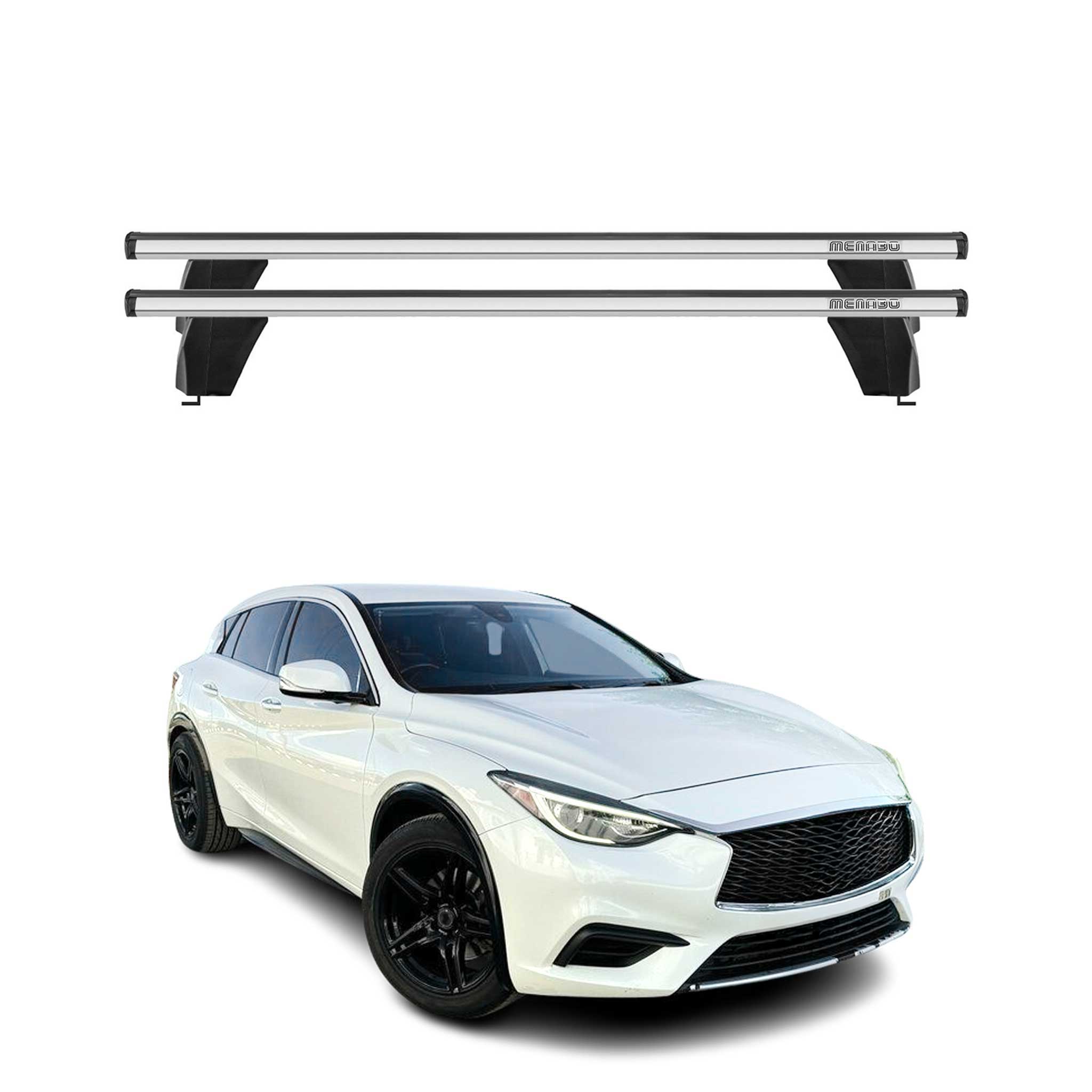 2017-2019 Infiniti QX30 Roof Rack Cross Bars Silver