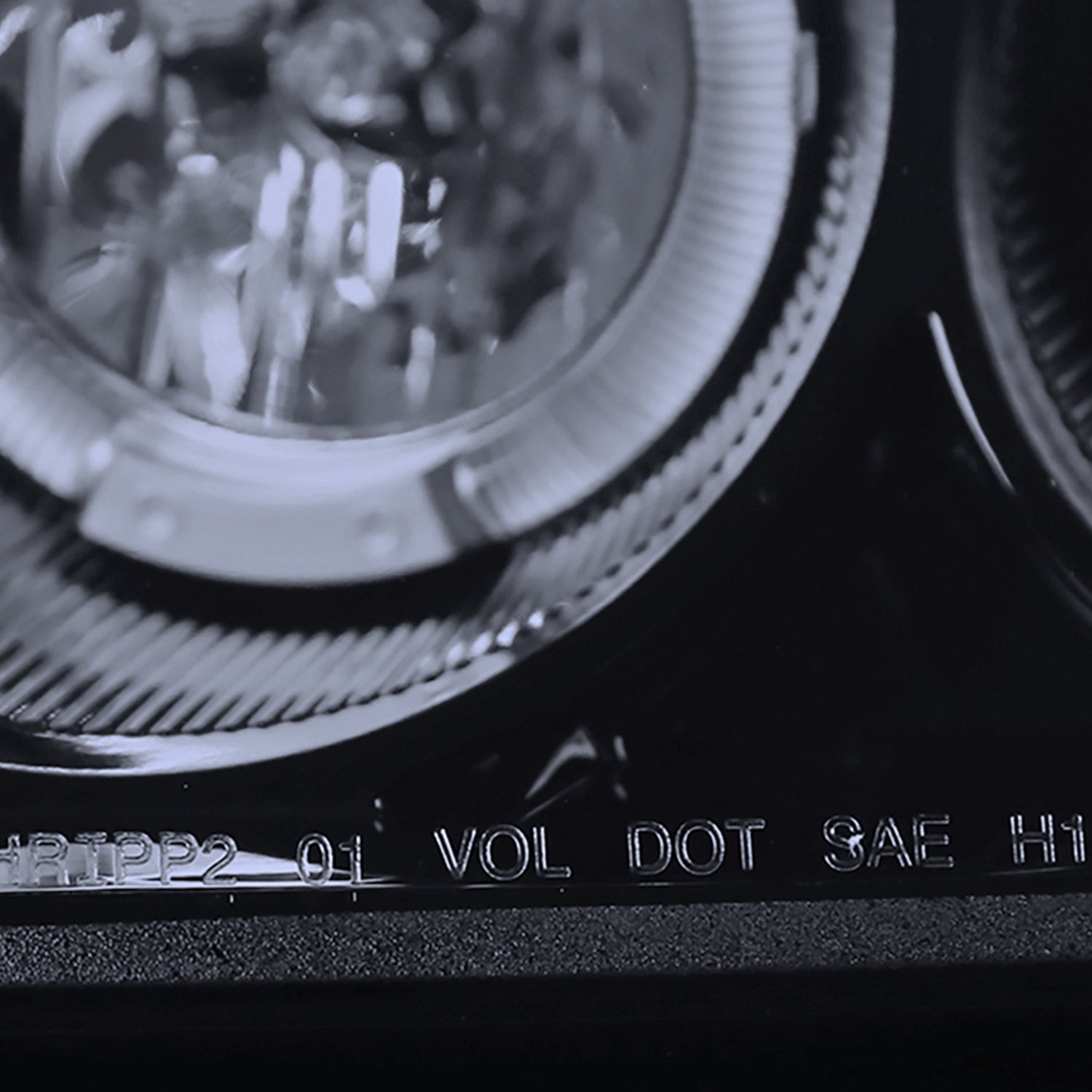 2001-2003 Honda Civic Dual Halo Projector Headlights Glossy Black/Smoke Lens