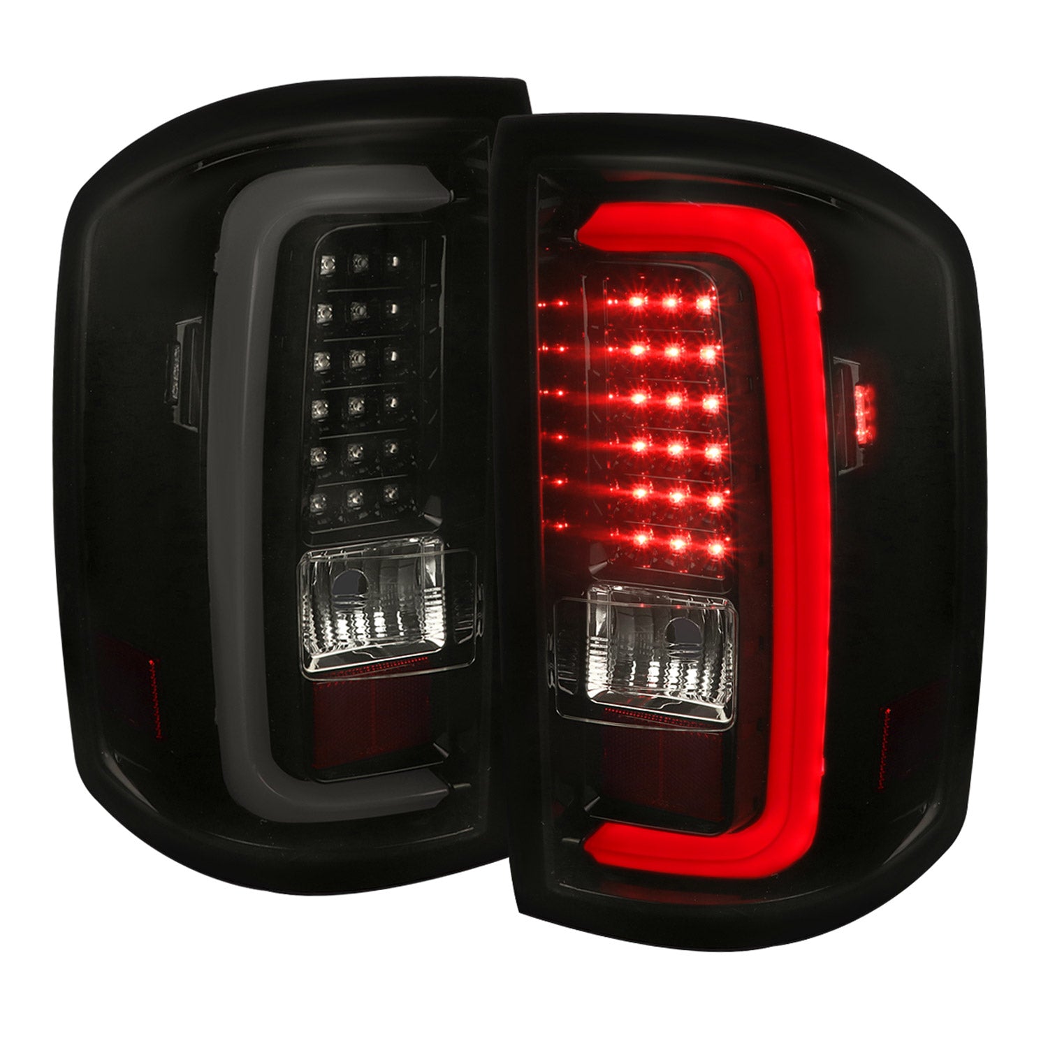 2014-2018 GMC Sierra 1500/2500HD/3500HD LED Tail Lights Glossy Black/Smoke