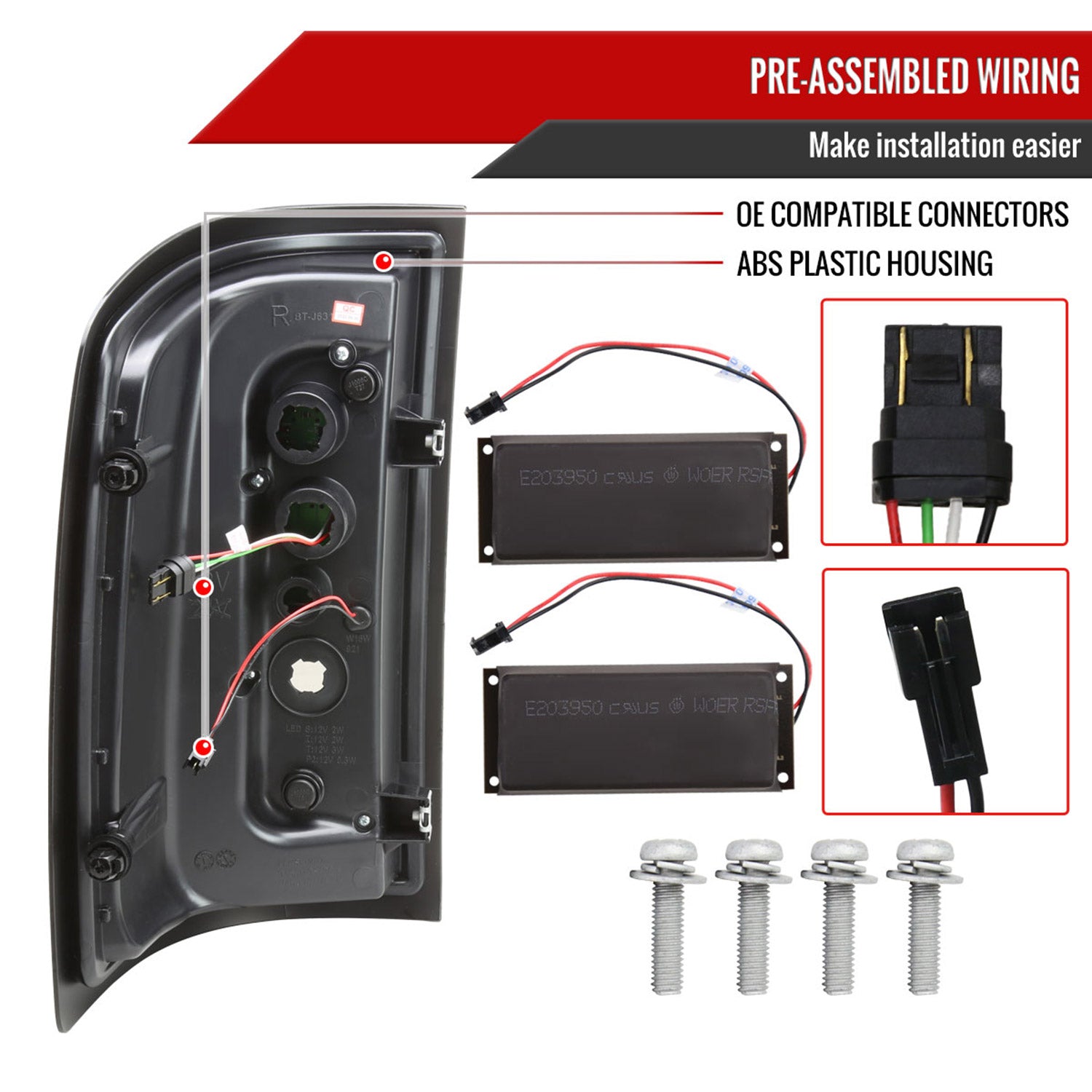 2014-2018 GMC Sierra 1500/2500HD/3500HD V2 LED Tail Lights Matte Black/Clear