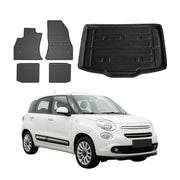 2014-2020 Fiat 500L Floor Mats & Cargo Liner Full Set All Weather Black