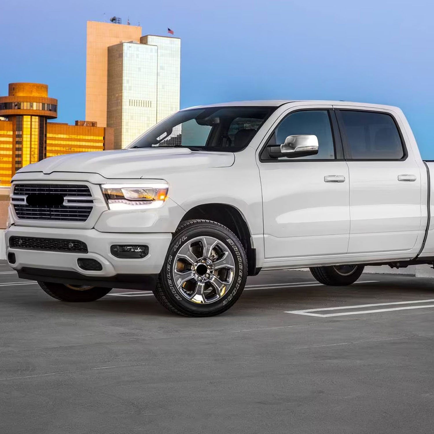 2019-2025 RAM RAM 1500 Mirror Cover Caps Chrome 2Pcs ABS Plastic