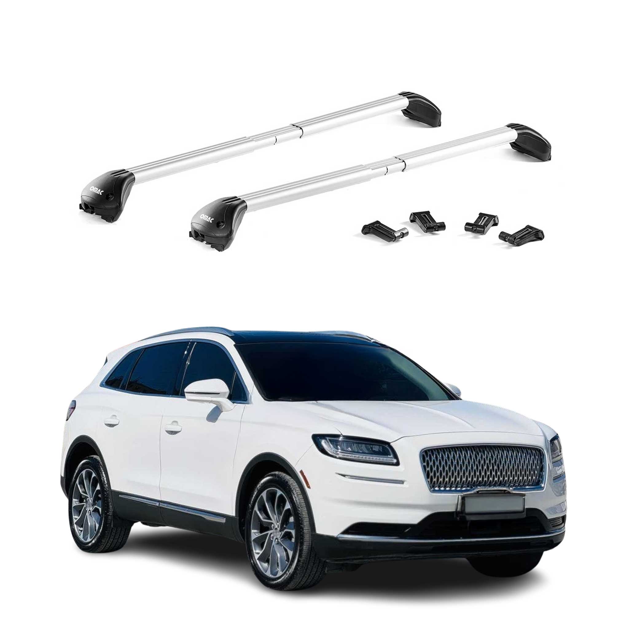 2019-2024 Lincoln Nautilus Roof Rack Cross Bars Black Luggage Carrier 2 Pcs