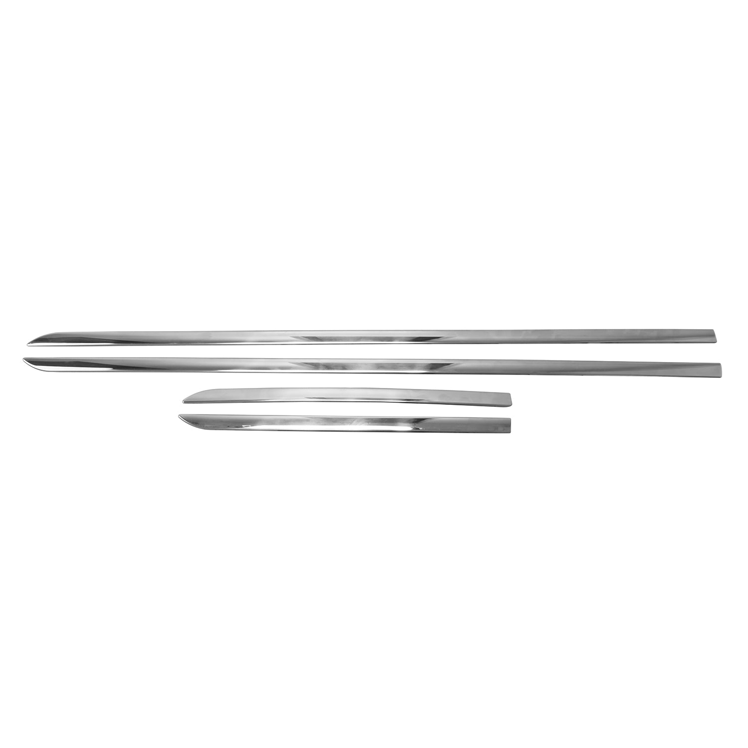 2014-2019 Smart Forfour Side Door Molding Trim Skirt Garnish Stainless Steel Silver 4Pcs