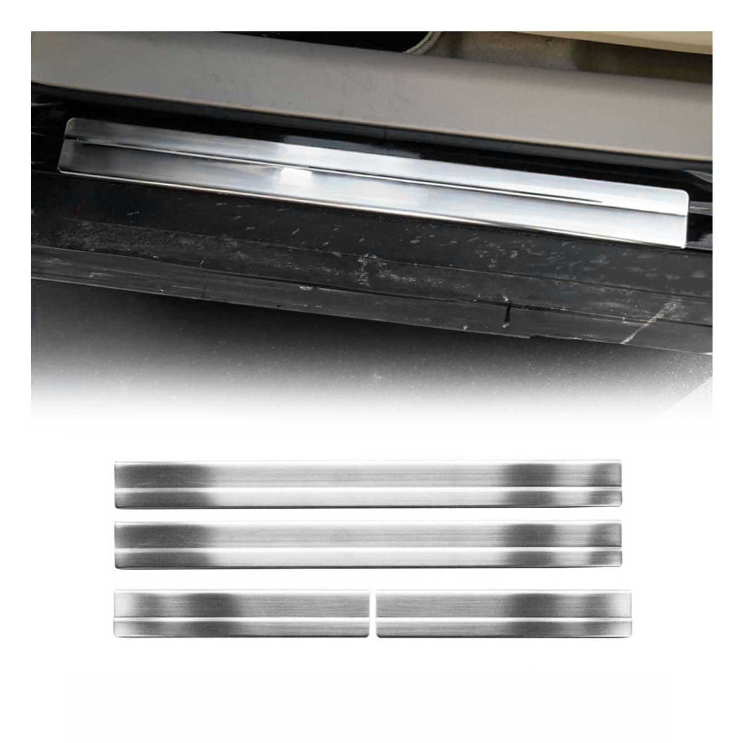 2014-2020 Nissan Rogue Door Sill Scuff Plate Scratch Protector Stainless Steel 4x