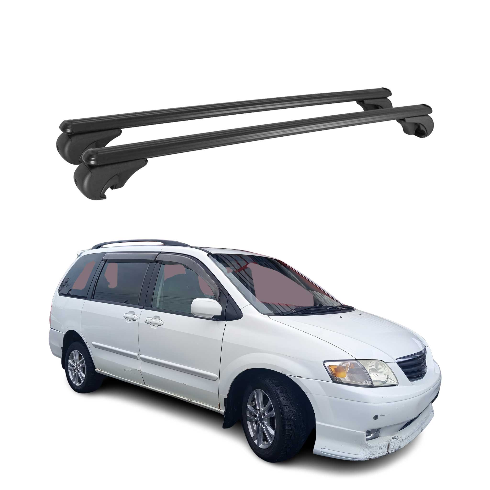 2000-2006 Mazda MPV Roof Rack Cross Bars Black