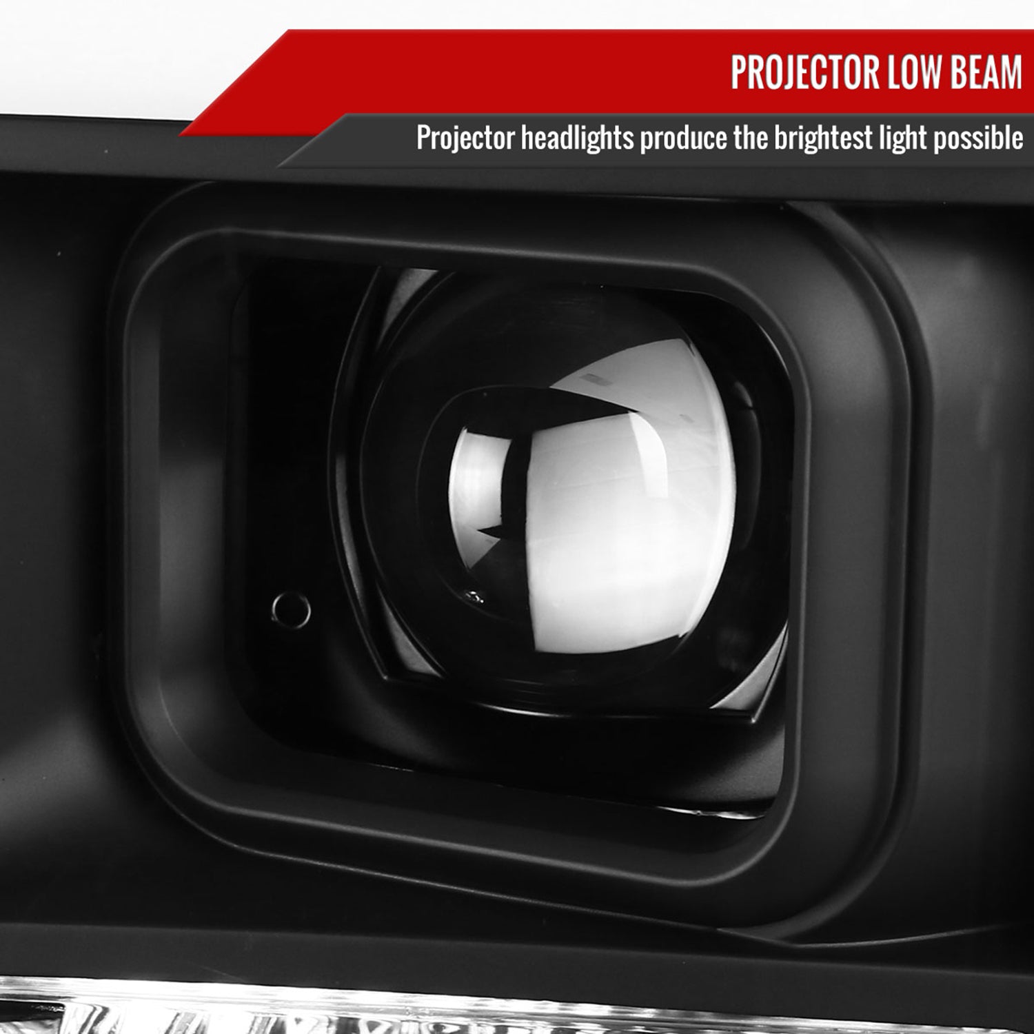 2008-2010 Ford F-250 F350 F-450 LED C-Bar Projector Headlight Matt Black/Clear