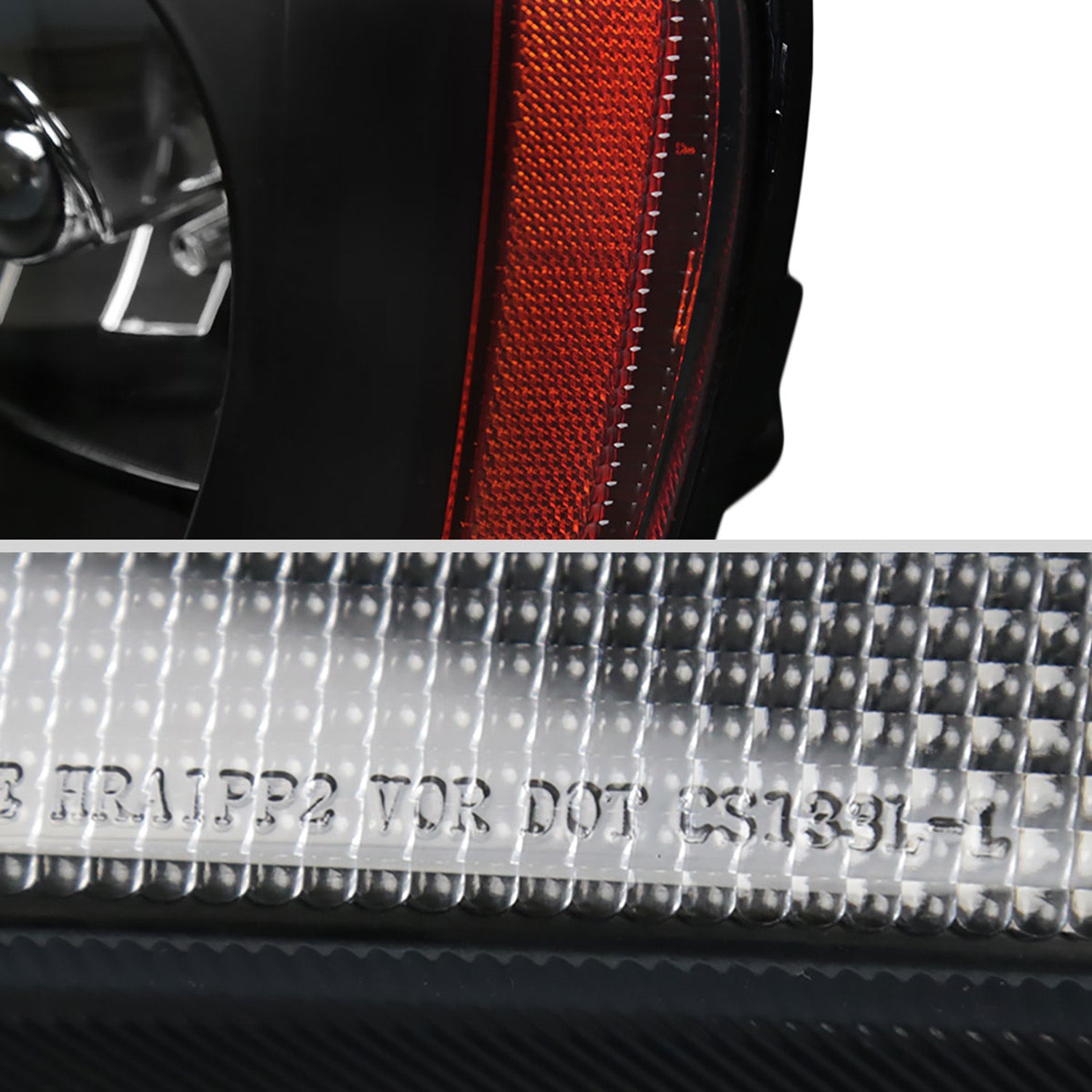 1999-2004 Jeep Grand Cherokee Factory Crystal Headlights Amber & Matte Black