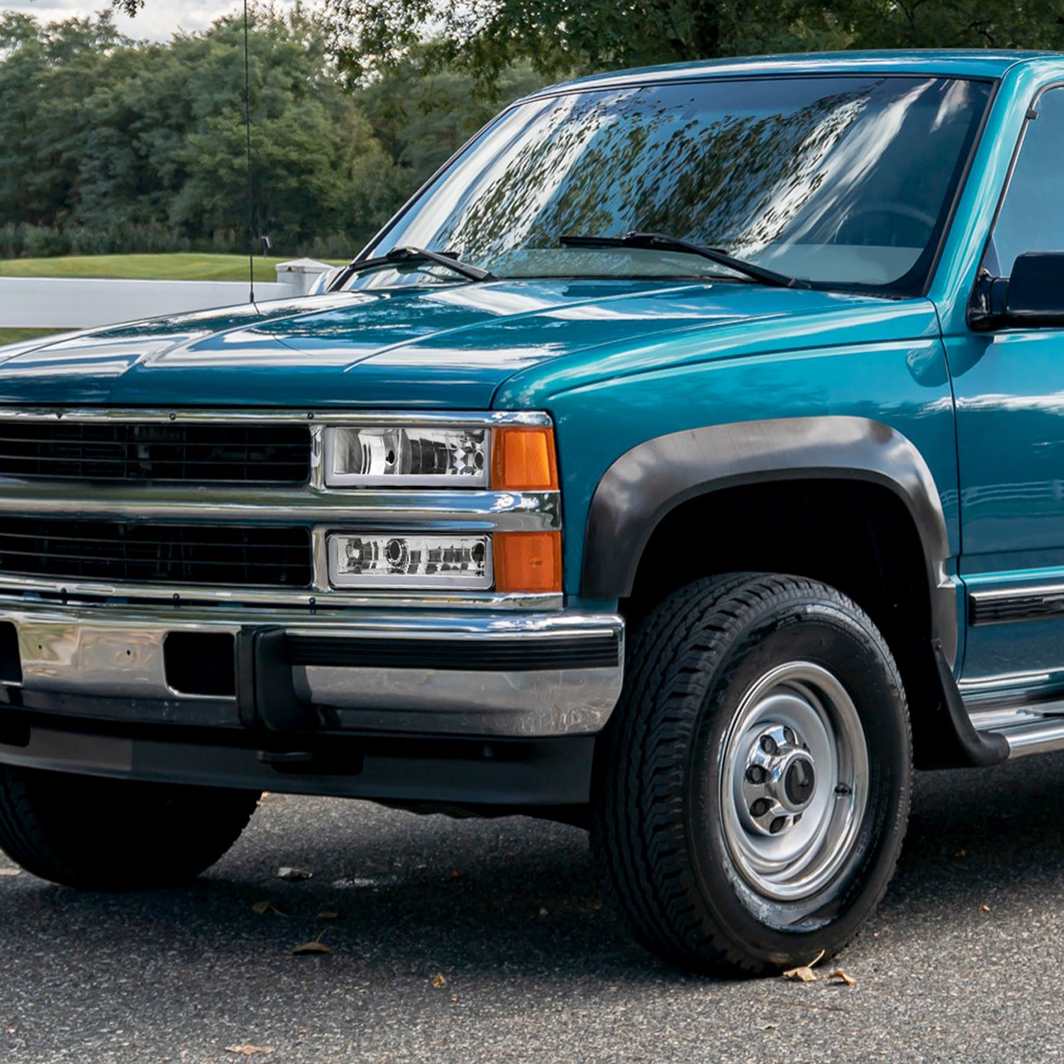 1988-1998 Chevy C10 GMC C/K LED Strip Bumper Corner Signal Lights Chrome/Clear