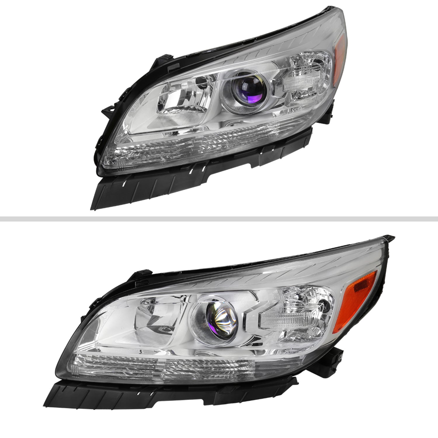 2013-2015 Chevy Malibu / Malibu Limited Projector Headlights Reflectors Chrome