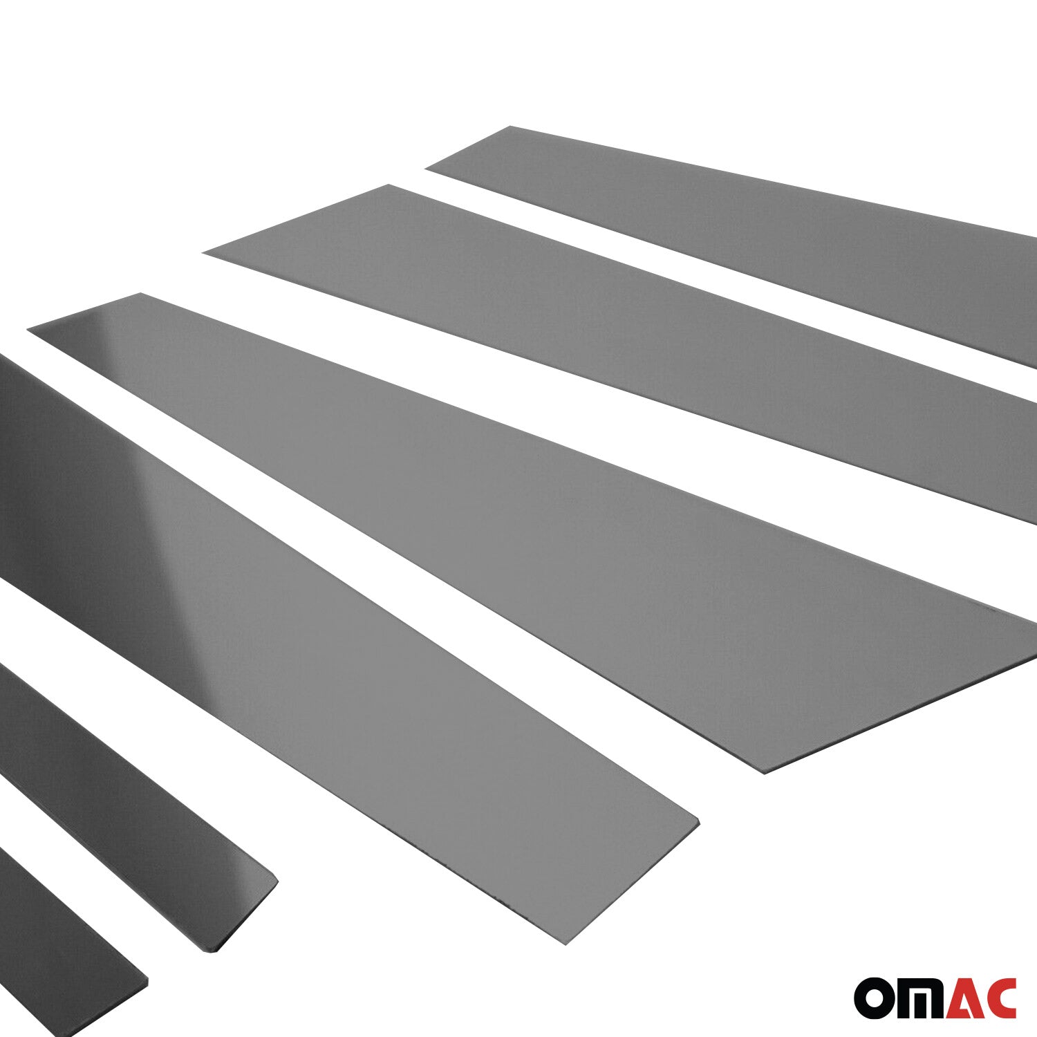 2004-2010 BMW 5 Series E60 M5 Sedan Window B Pillar Posts Trim Stainless Steel Dark 6x