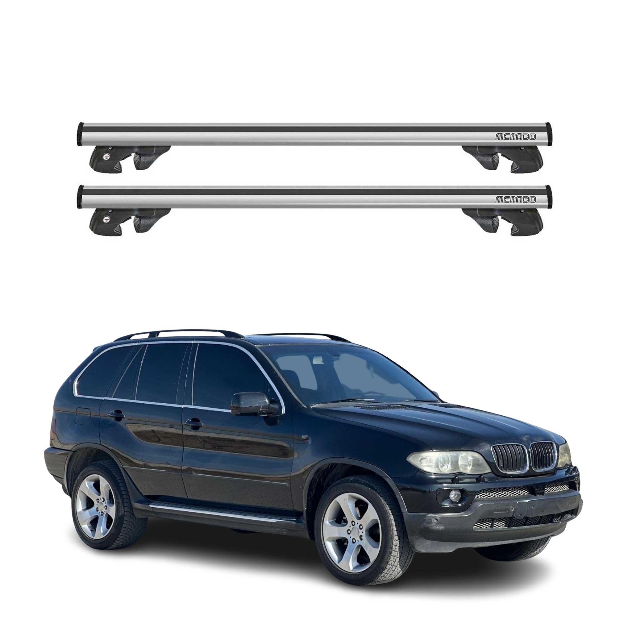 2000-2006 BMW X5 E53 Roof Rack Cross Bars Silver