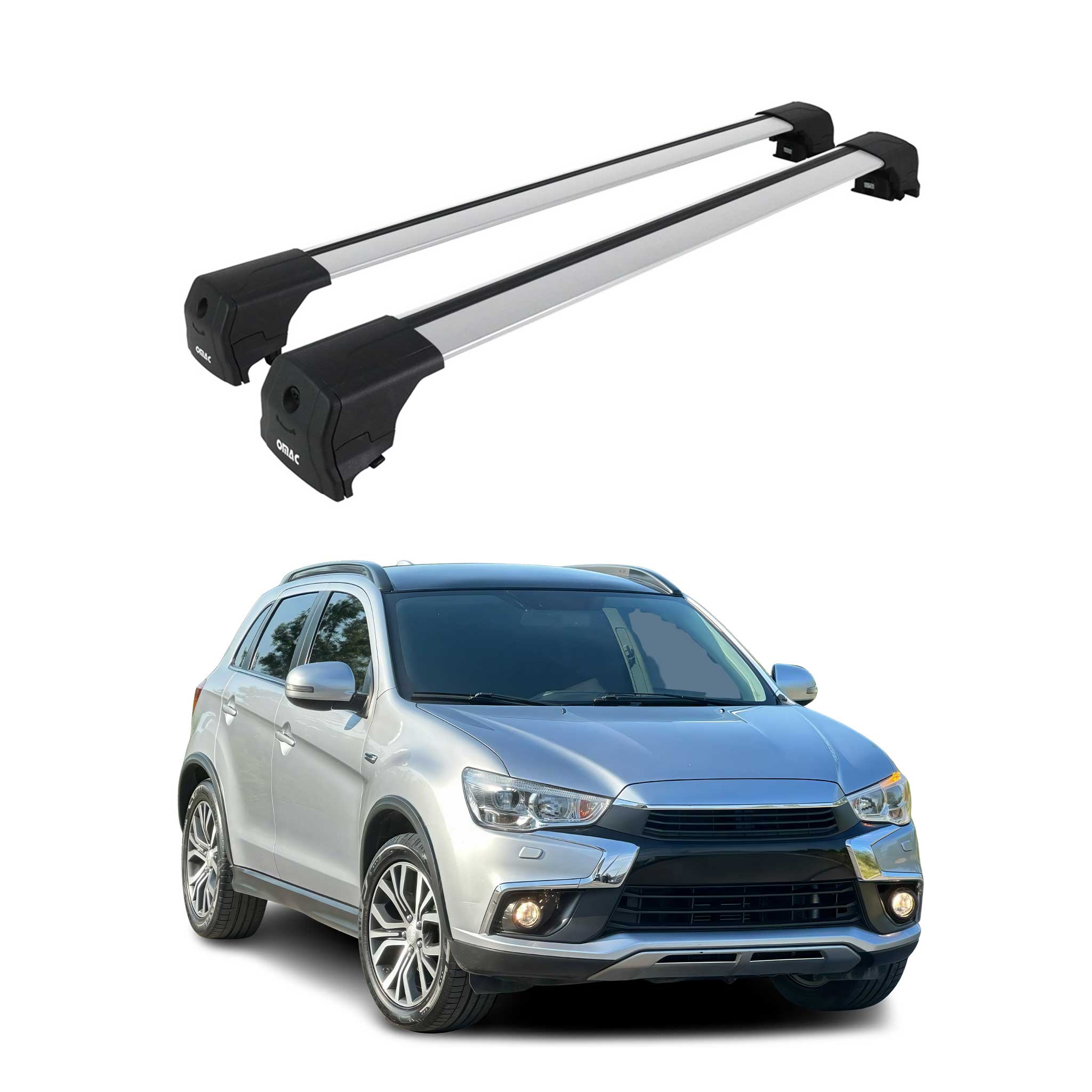 2011-2024 Mitsubishi Outlander Sport Roof Rack Cross Bars Silver