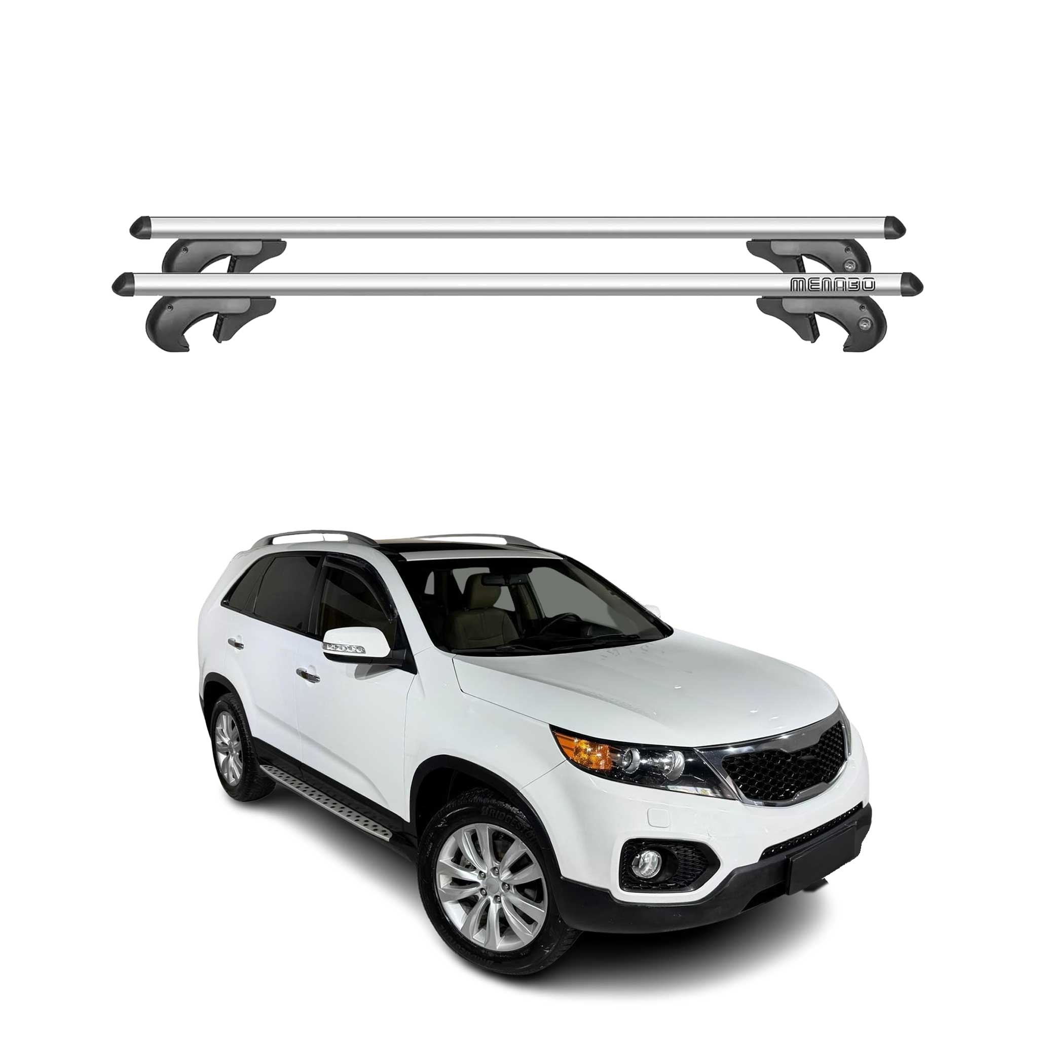 2011-2013 Kia Sorento Roof Rack Cross Bars Silver