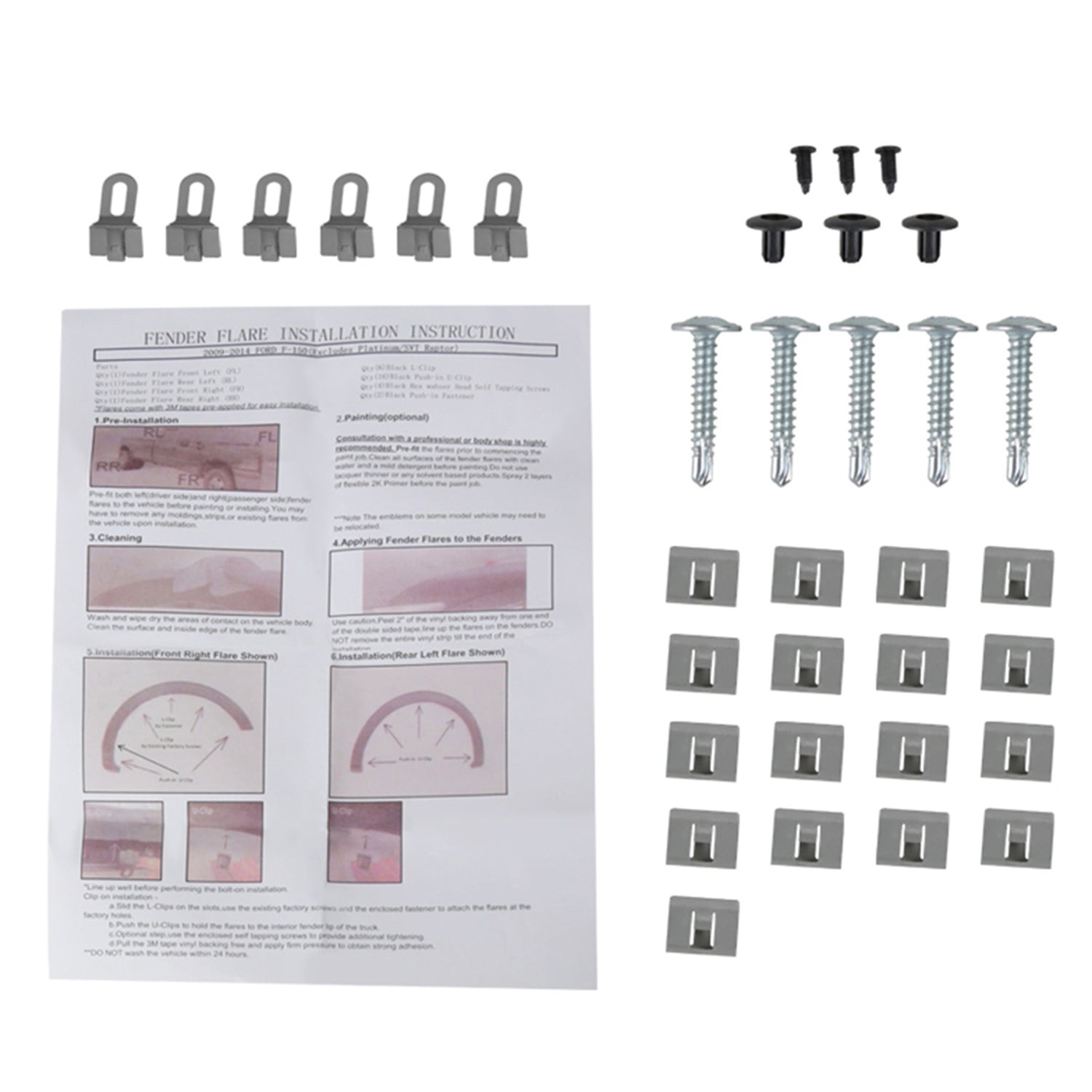 2009-2014 Ford F-150 Styleside Factory OE Style Fender Flares Protector