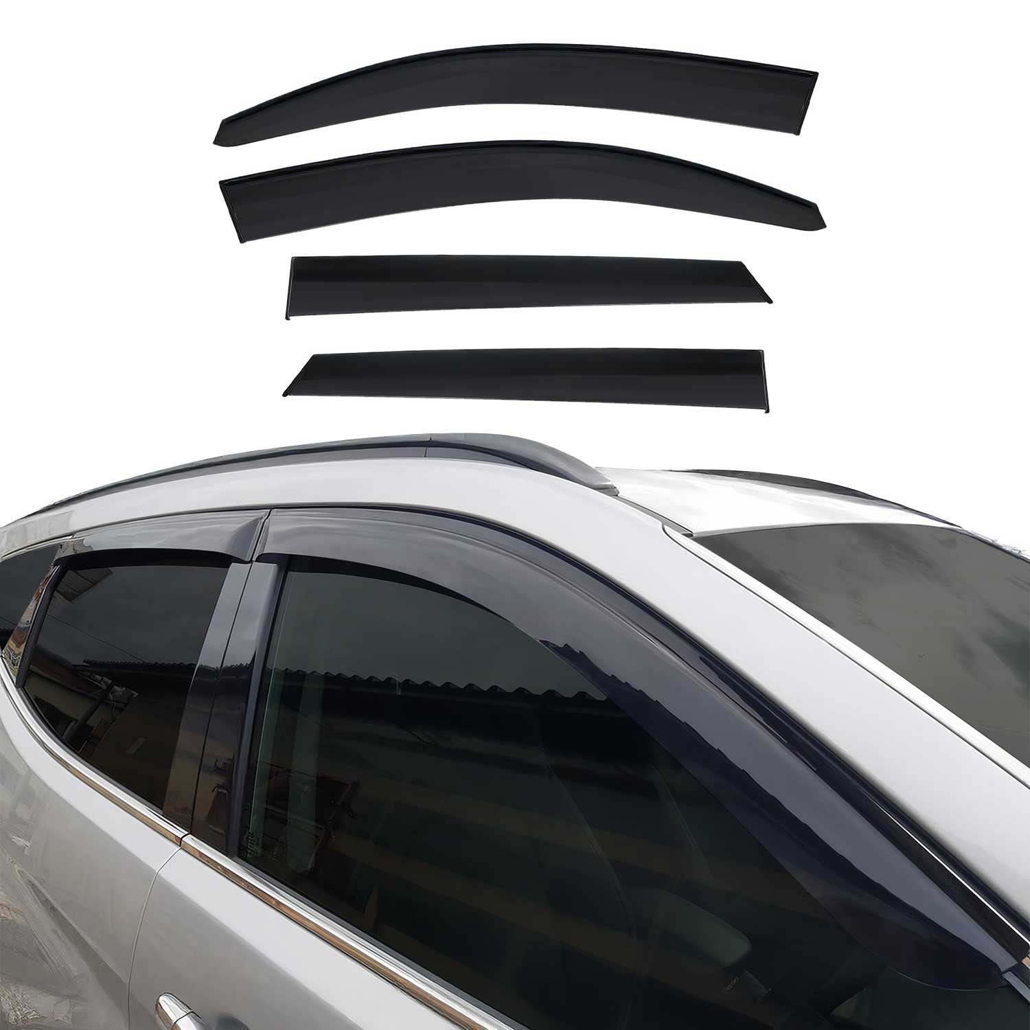 2016-2021 Hyundai Tucson Window Visor Vent Rain Deflector 4Pcs Smoke