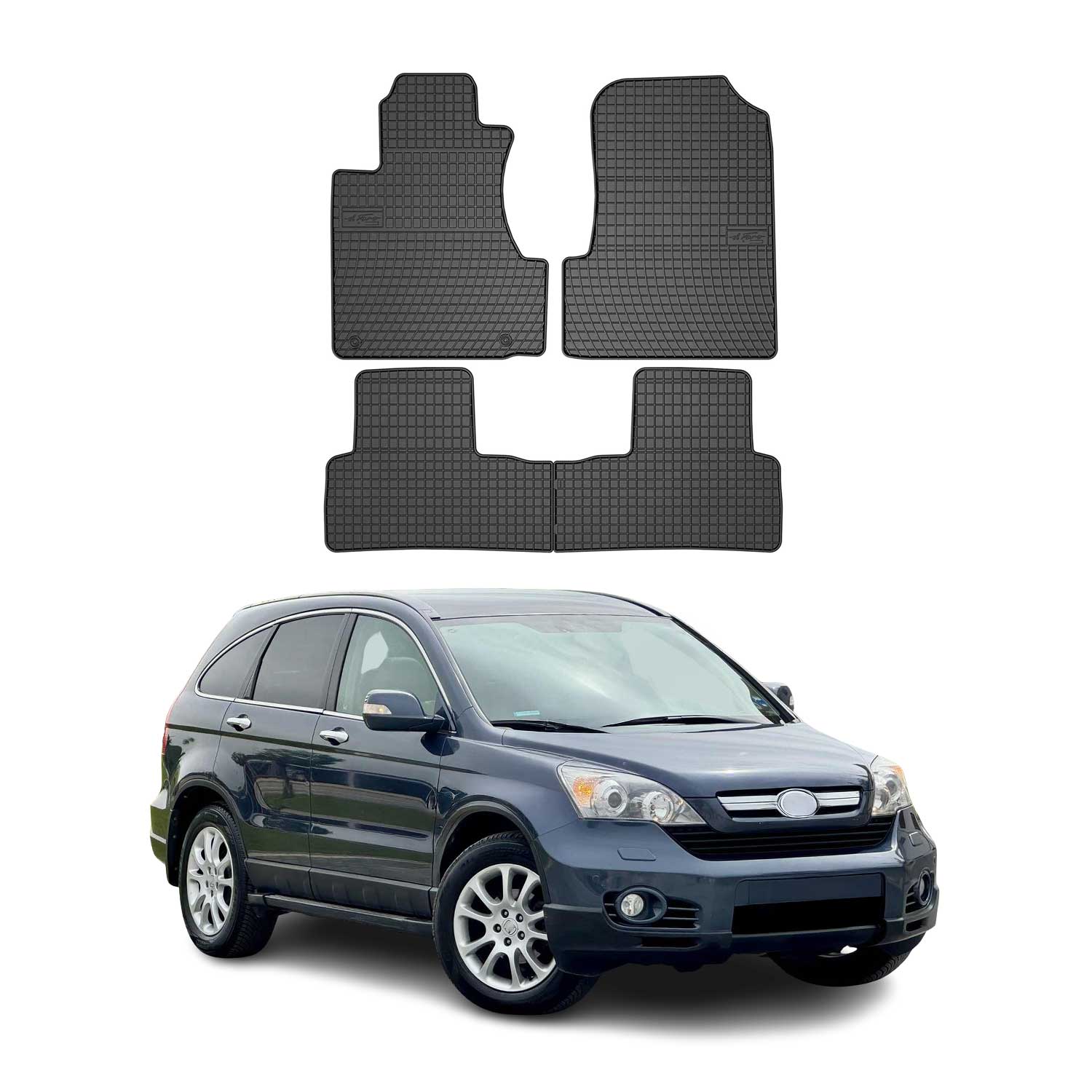 2007-2011 Honda CR-V Floor Mats Liners Full Set All Weather Rubber Black