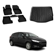 OMAC Floor Mats & Cargo Liners for Ford Focus 2012-2018 Hatchback Black