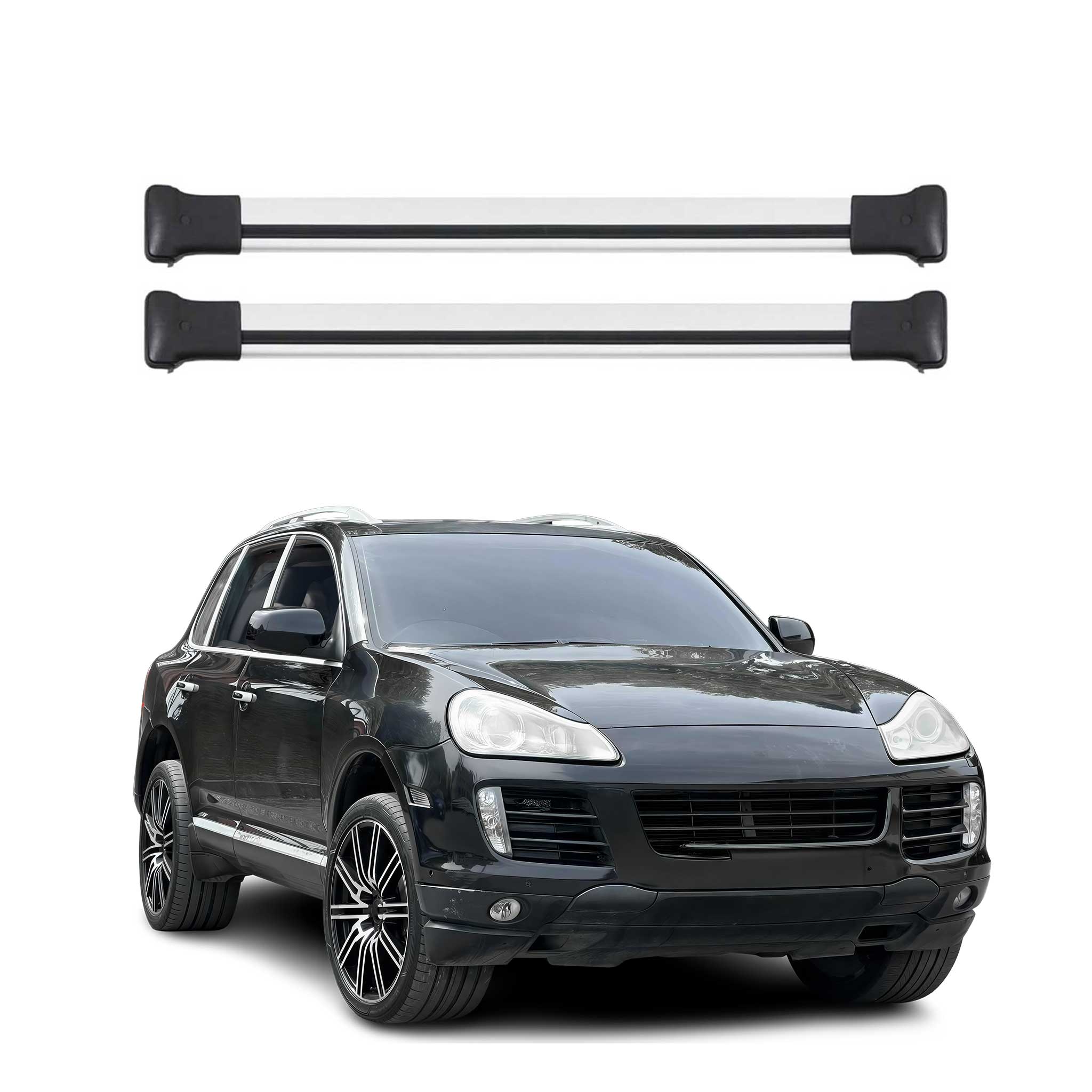 2003-2010 Porsche Cayenne Roof Rack Cross Bars Silver