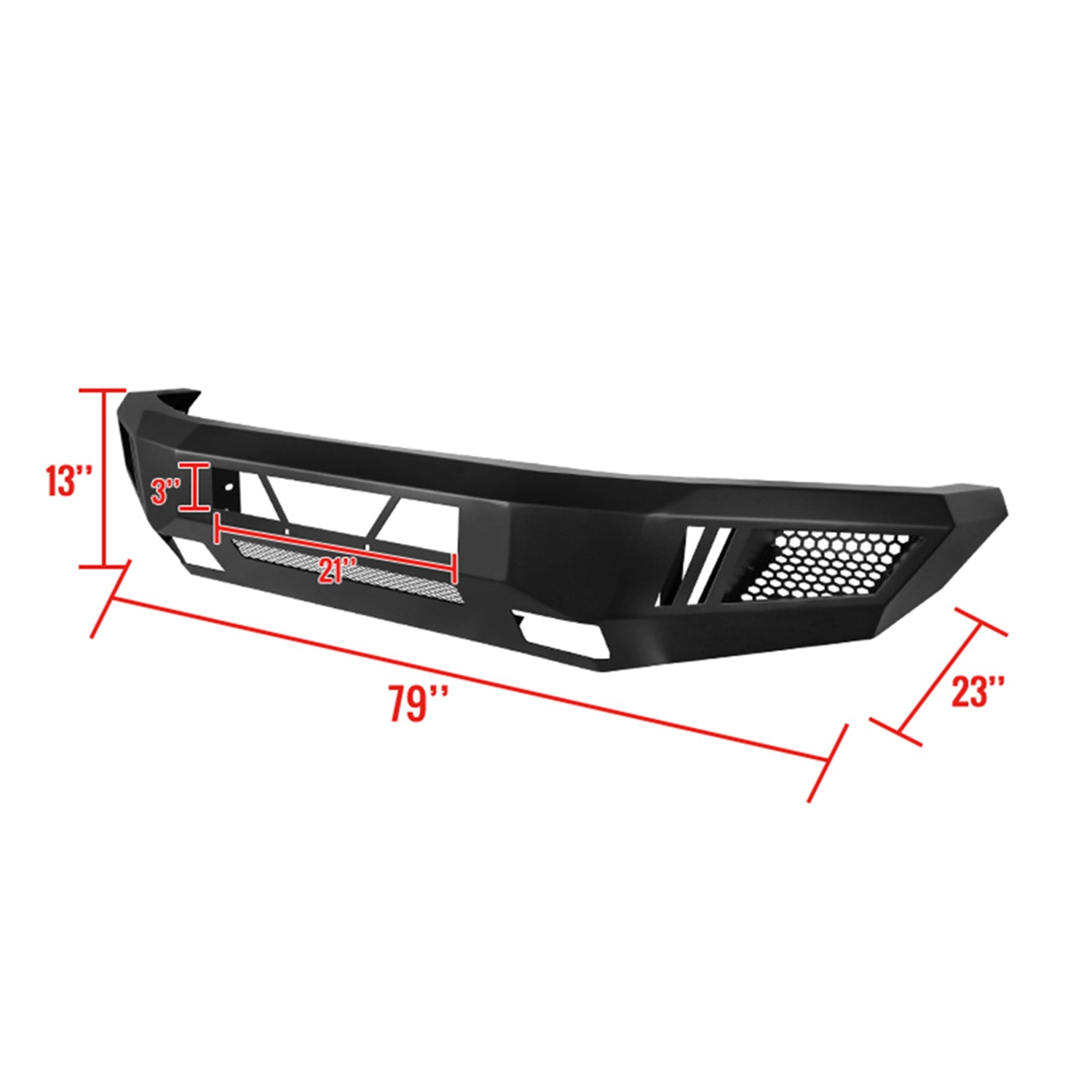 2009-2014 Ford F-150 Black Heavy Duty Steel Front Bumper & LED Light Ports