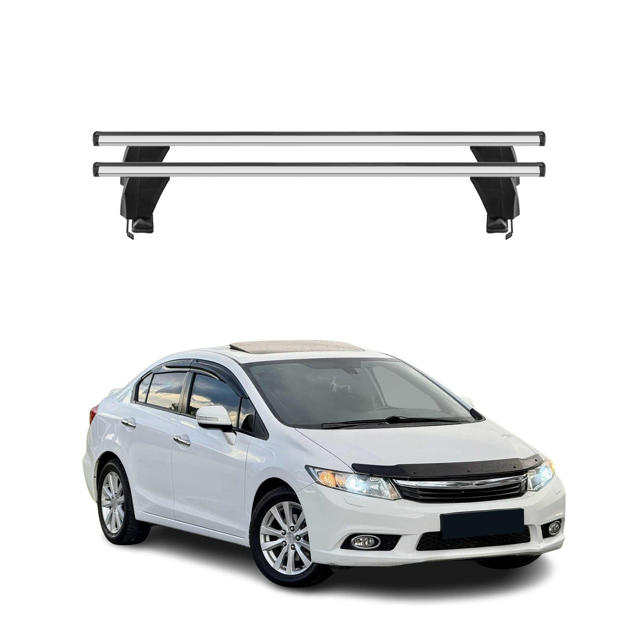 2012-2015 Honda Civic Sedan Roof Rack Cross Bars Silver