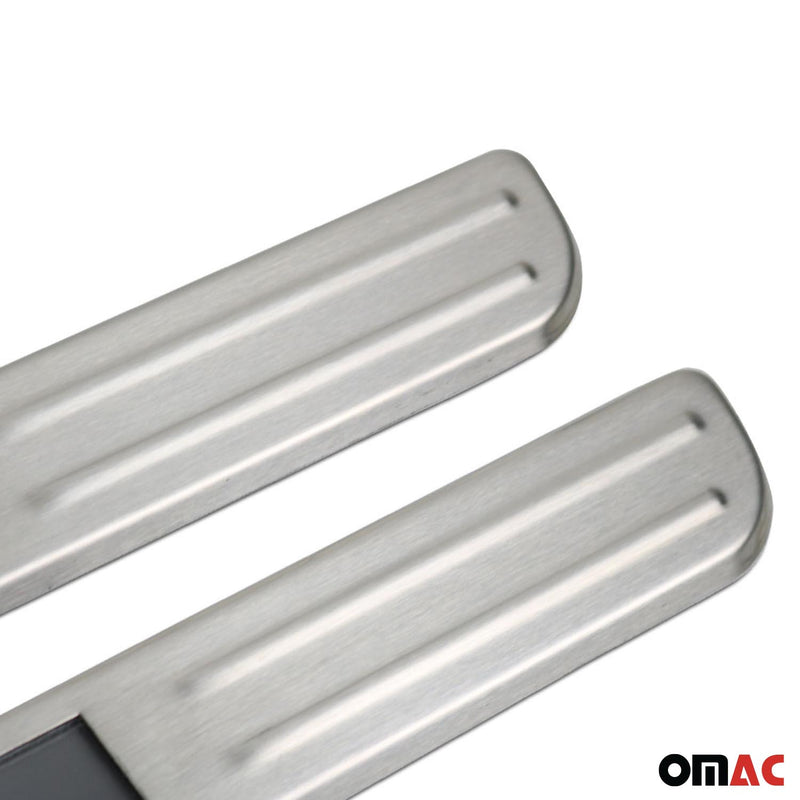 GMC Sierra Door Sill Scuff Plate Illuminated Sport Steel Silver 2 Pcs