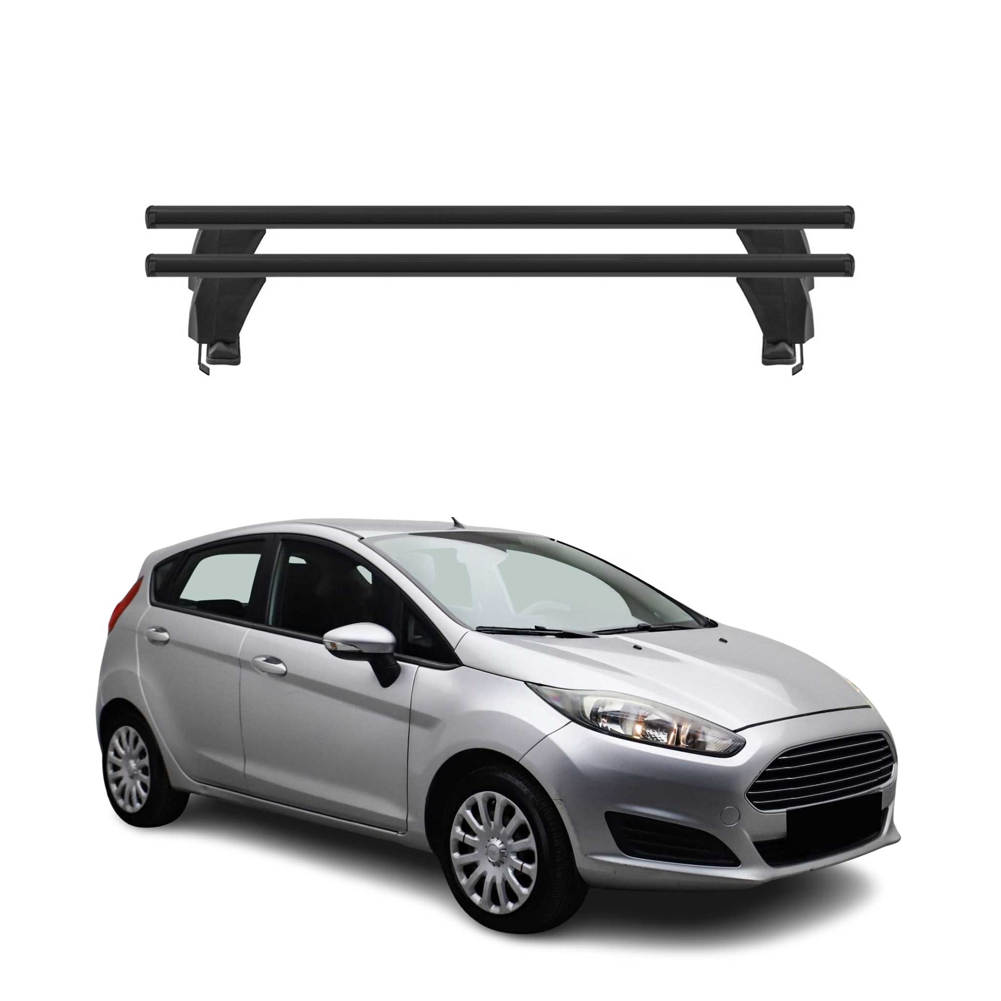 2014-2019 Ford Fiesta Hatchback Roof Rack Cross Bars Black